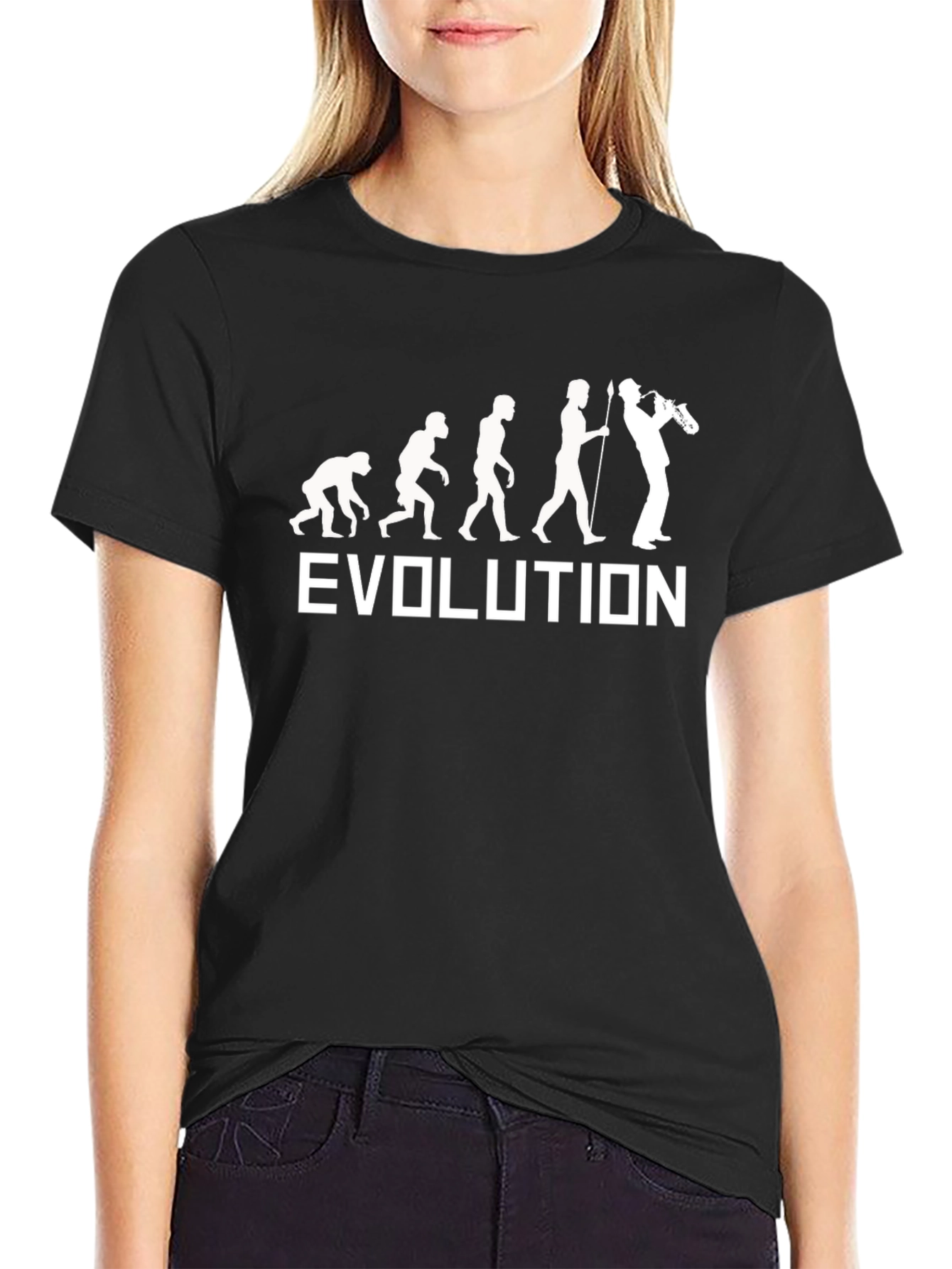 Evolution Saxophone T-Shirt - Black