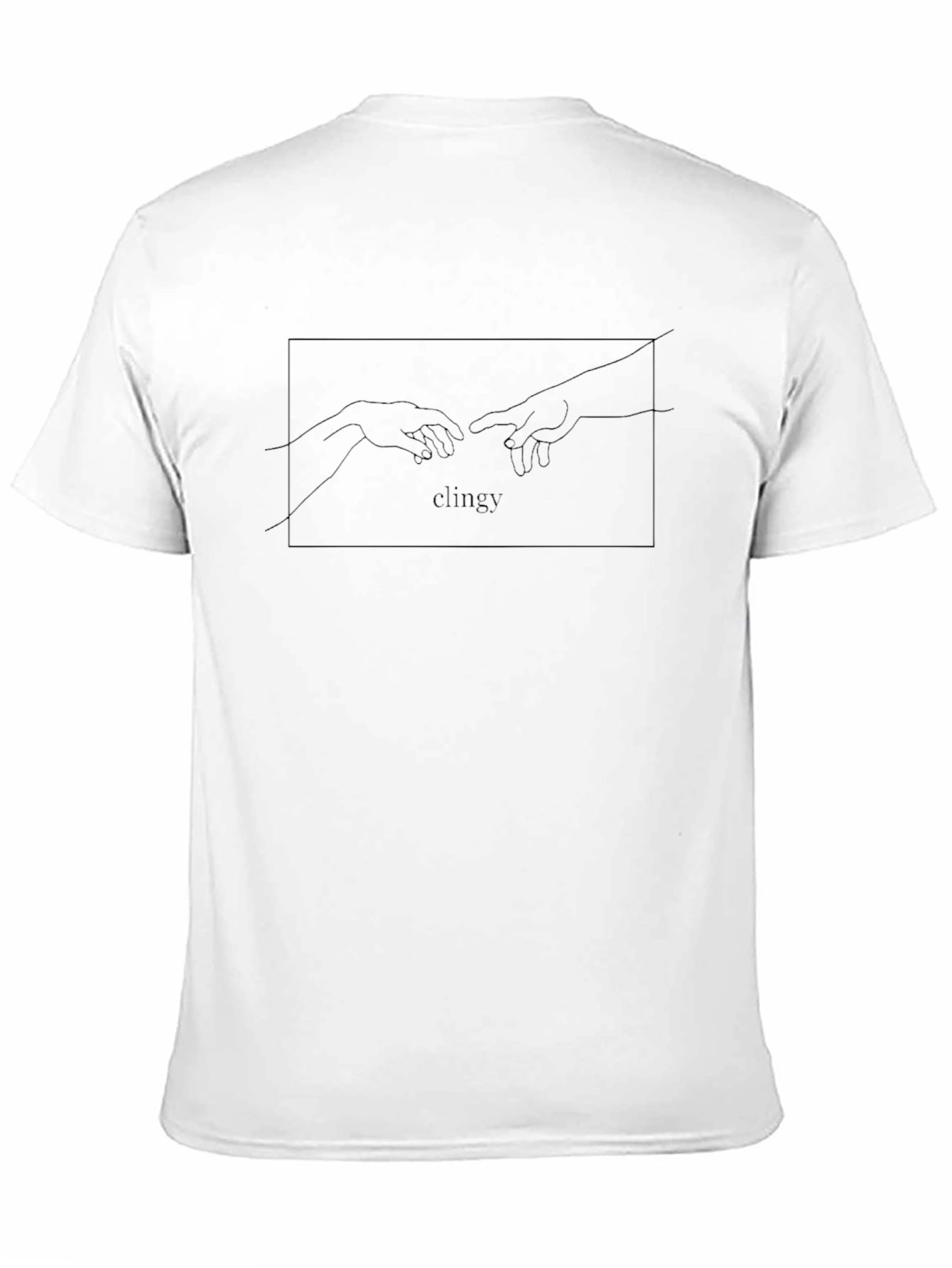 Clingy Line Art Graphic Tee - Black Cotton T-Shirt