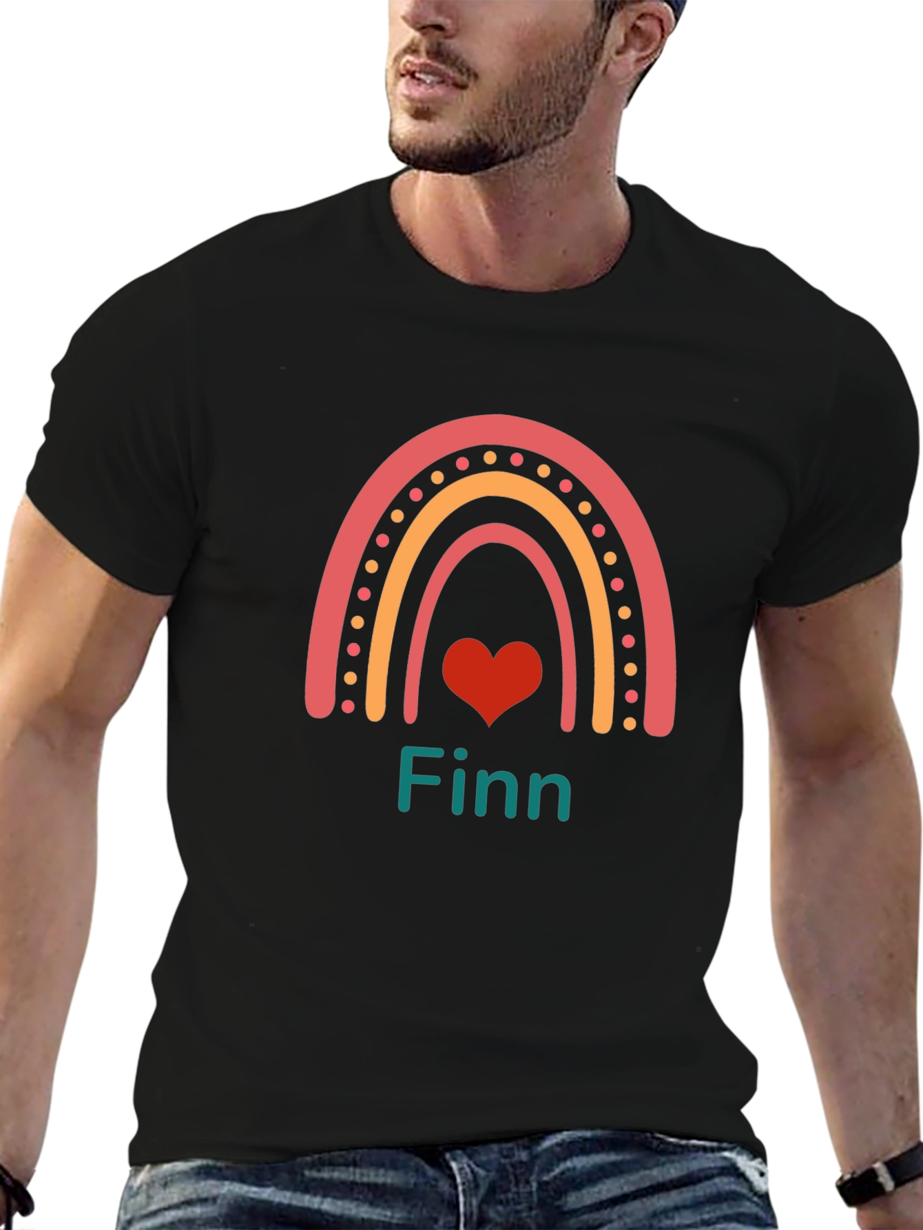 Personalized Rainbow Heart Name T-Shirt