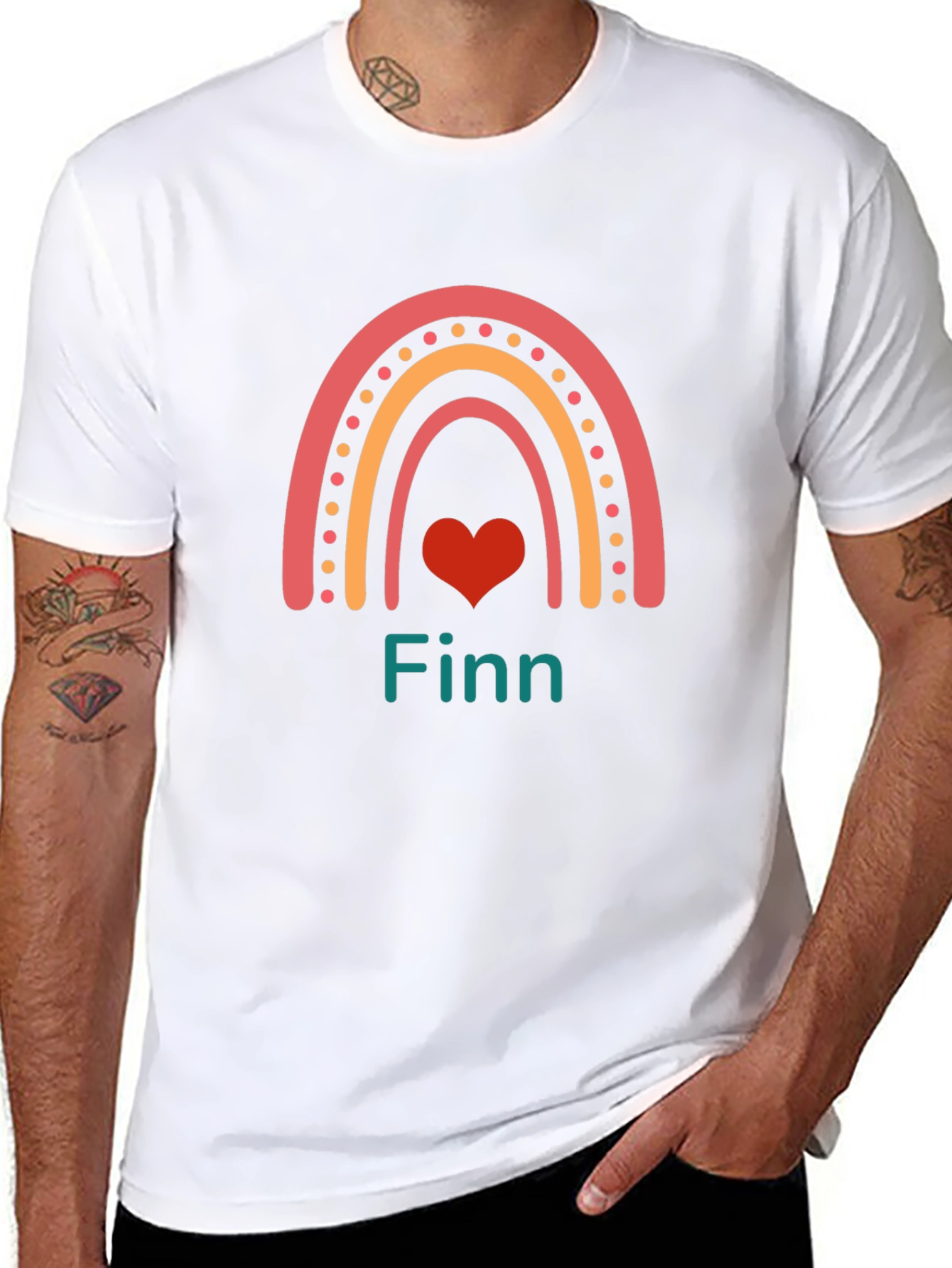 Personalized Rainbow Heart Name T-Shirt