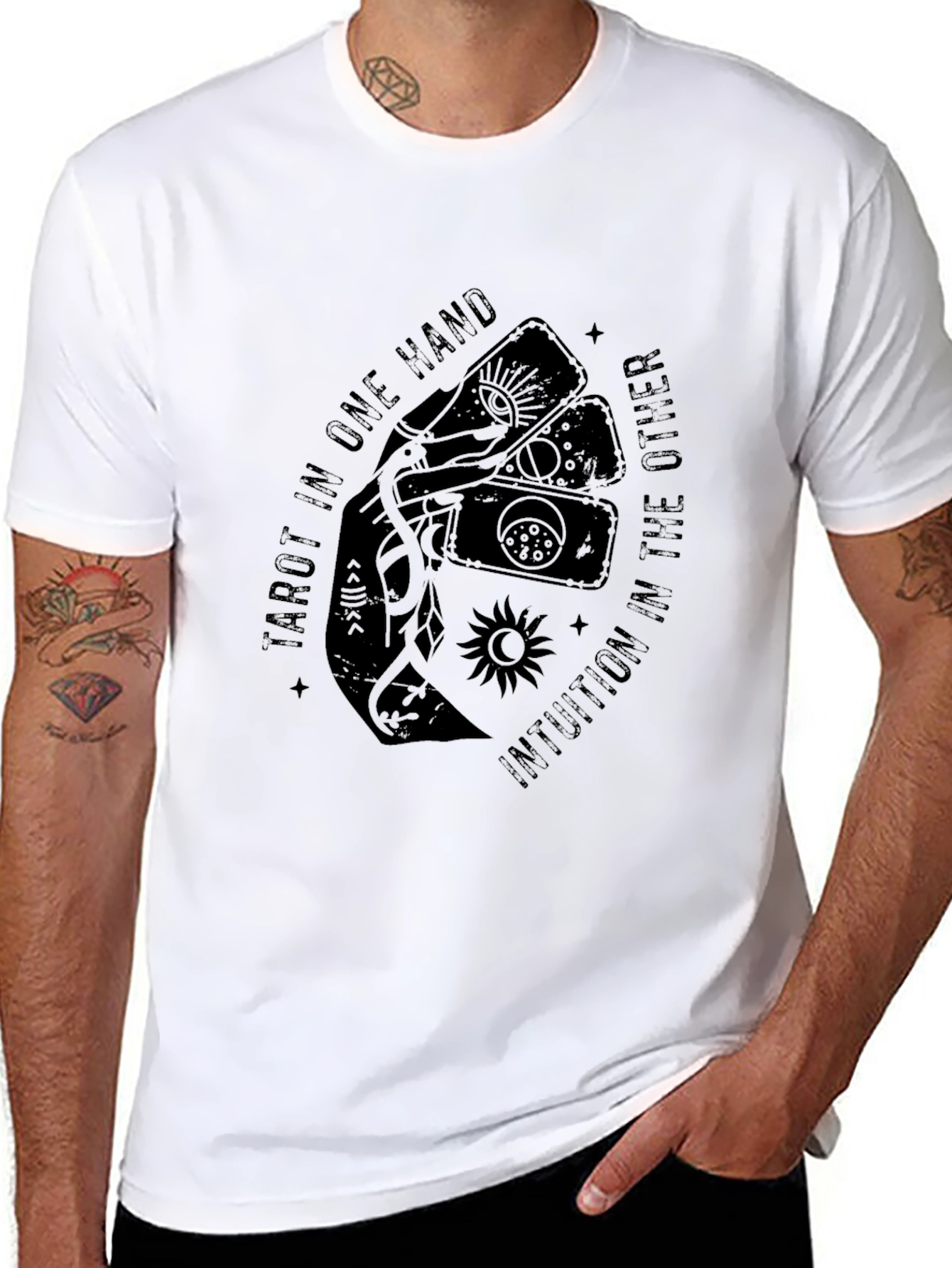 Tarot and Intuition Graphic Tee - Unisex Black T-Shirt