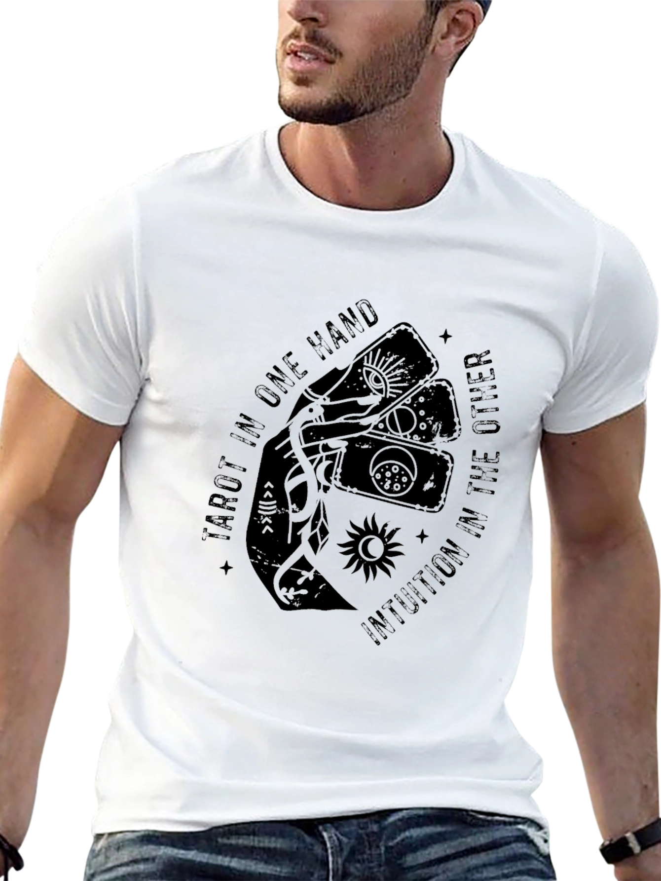 Tarot and Intuition Graphic Tee - Unisex Black T-Shirt