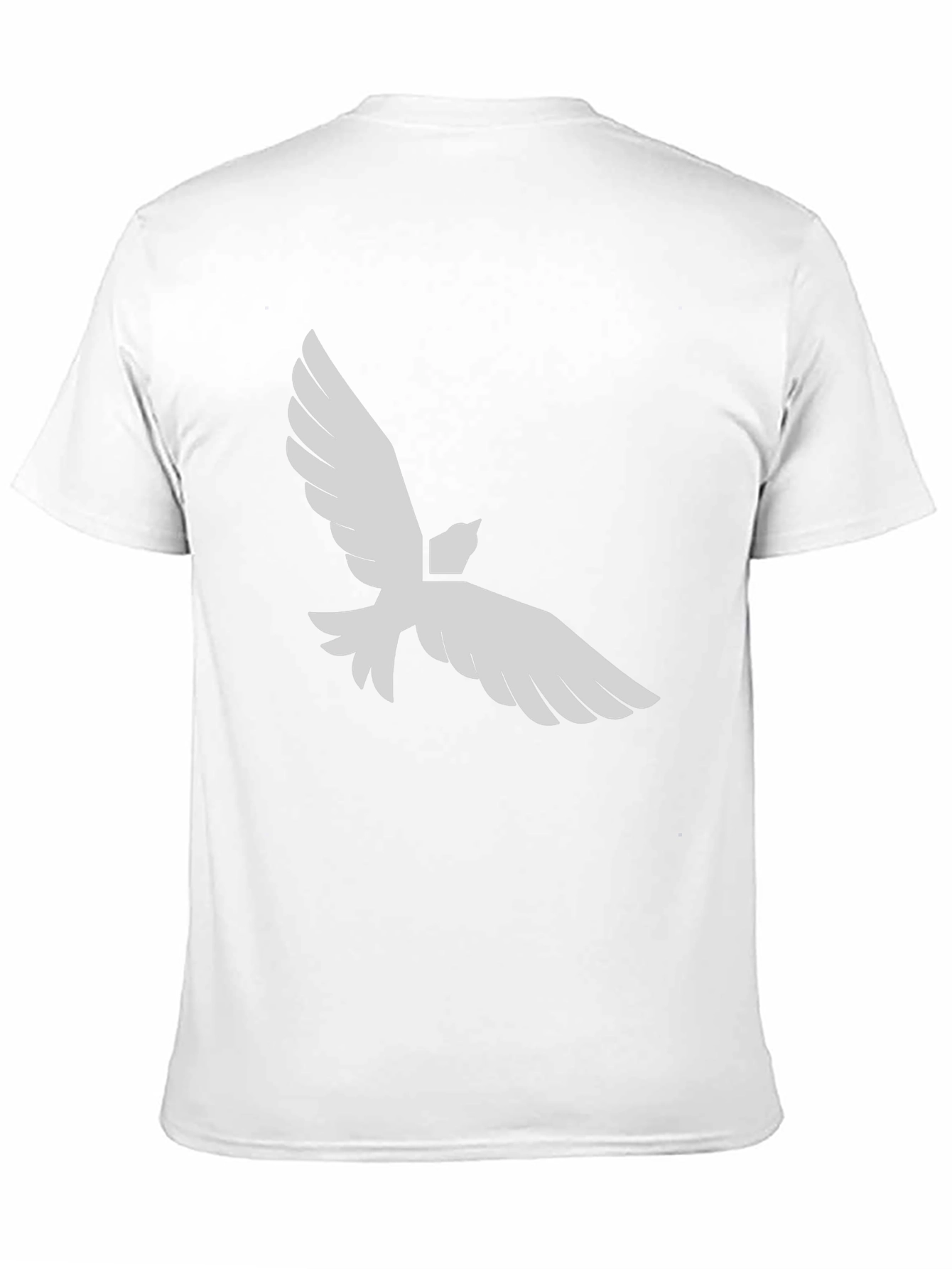 Black T-Shirt with White Dove Graphic Print