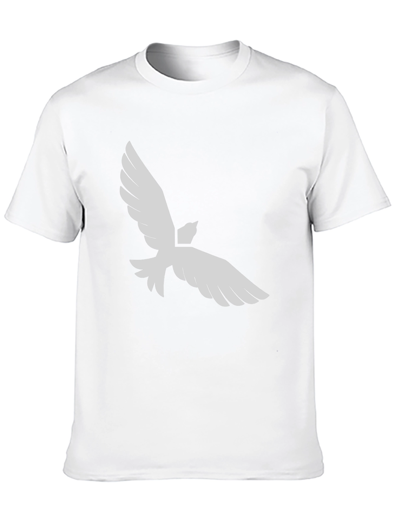 Black T-Shirt with White Dove Graphic Print