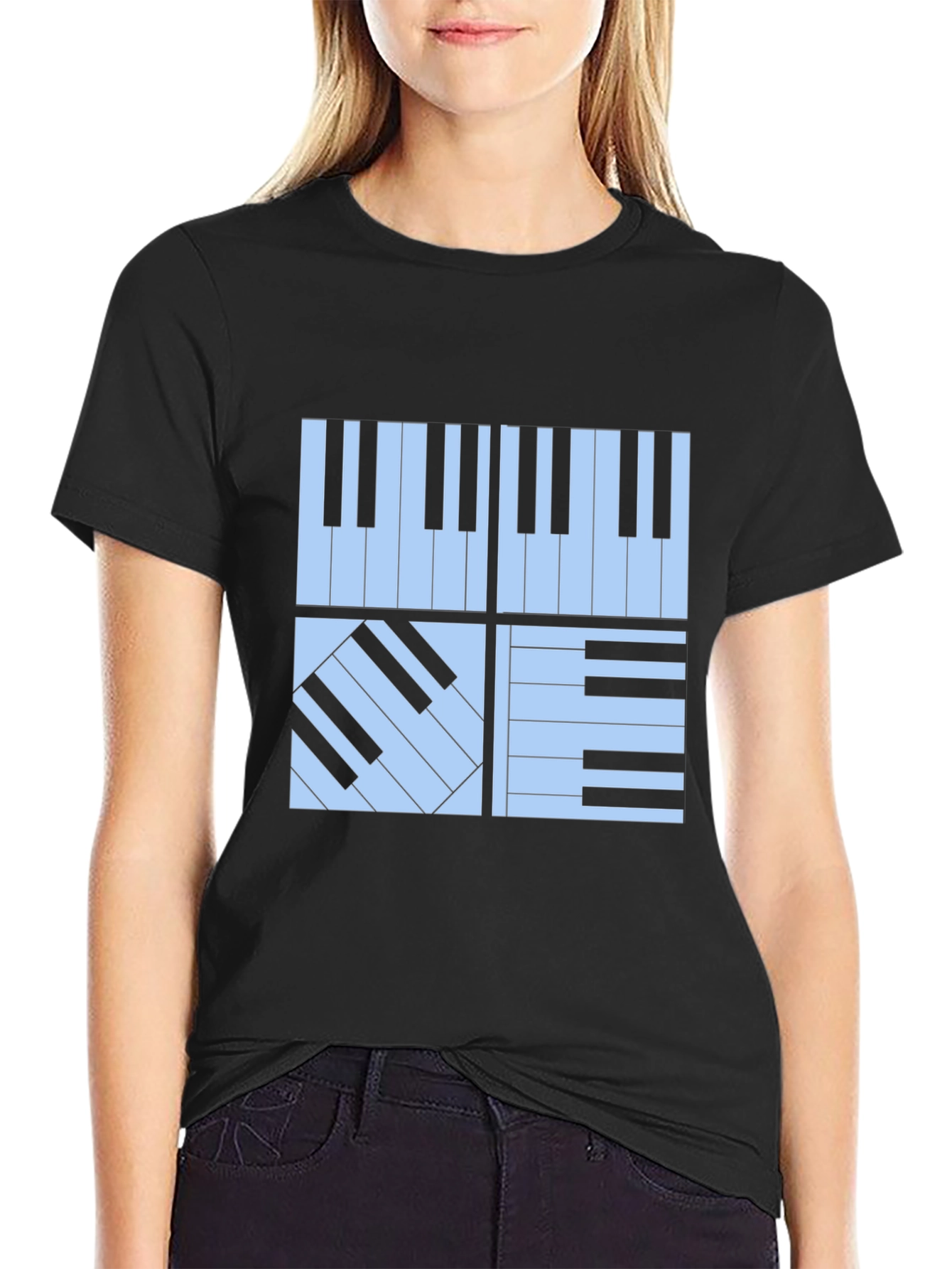 Piano Keys Graphic Tee - Stylish Musicians T-Shirt