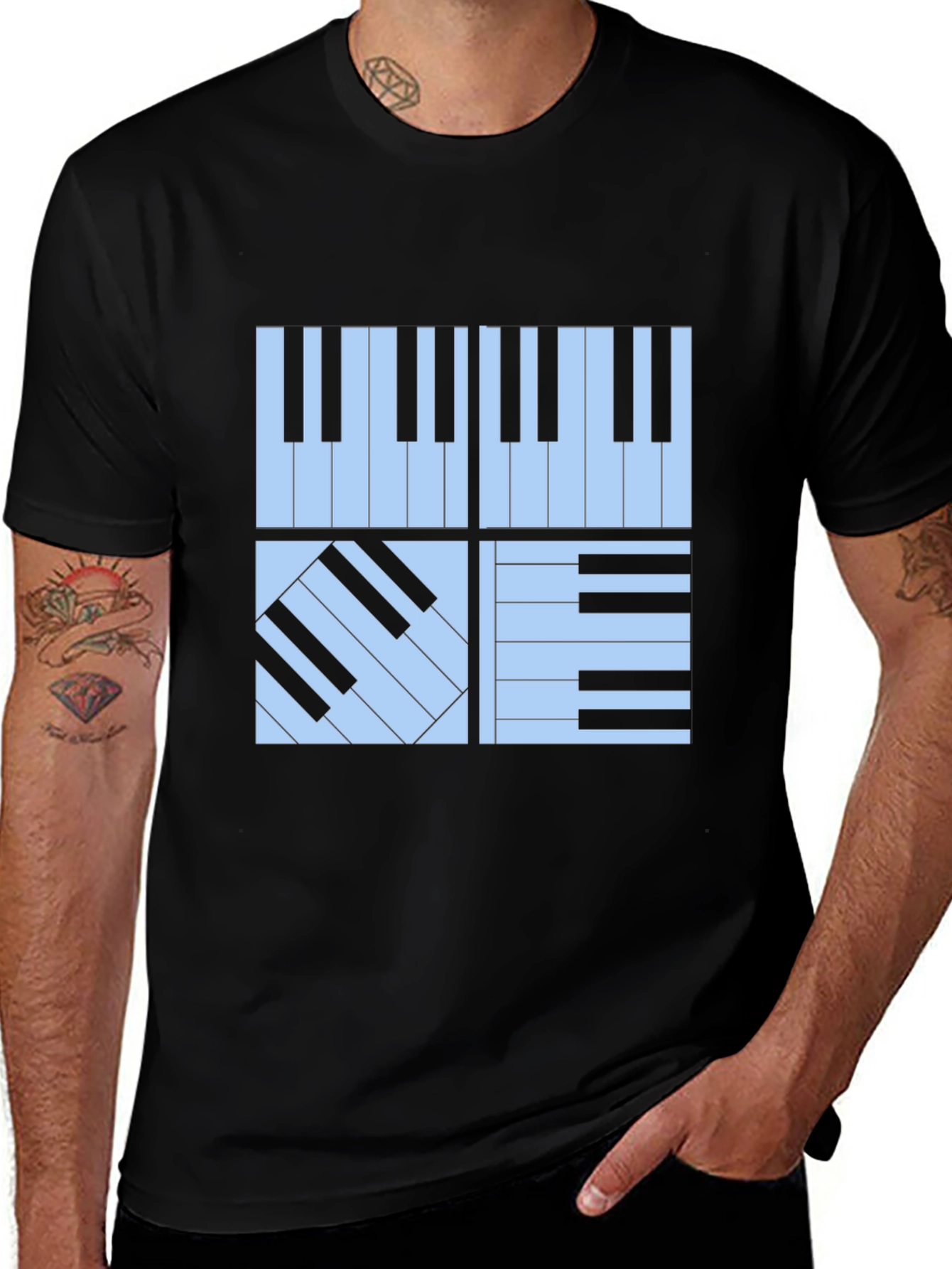 Piano Keys Graphic Tee - Stylish Musicians T-Shirt