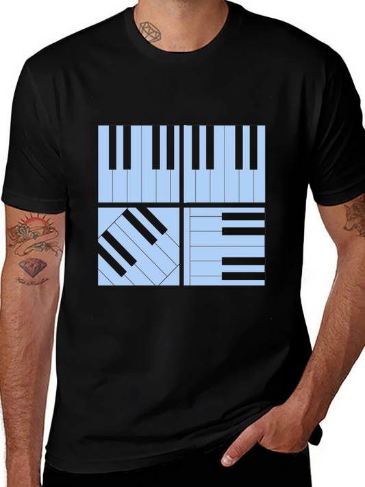 Piano Keys Graphic Tee - Stylish Musicians T-Shirt
