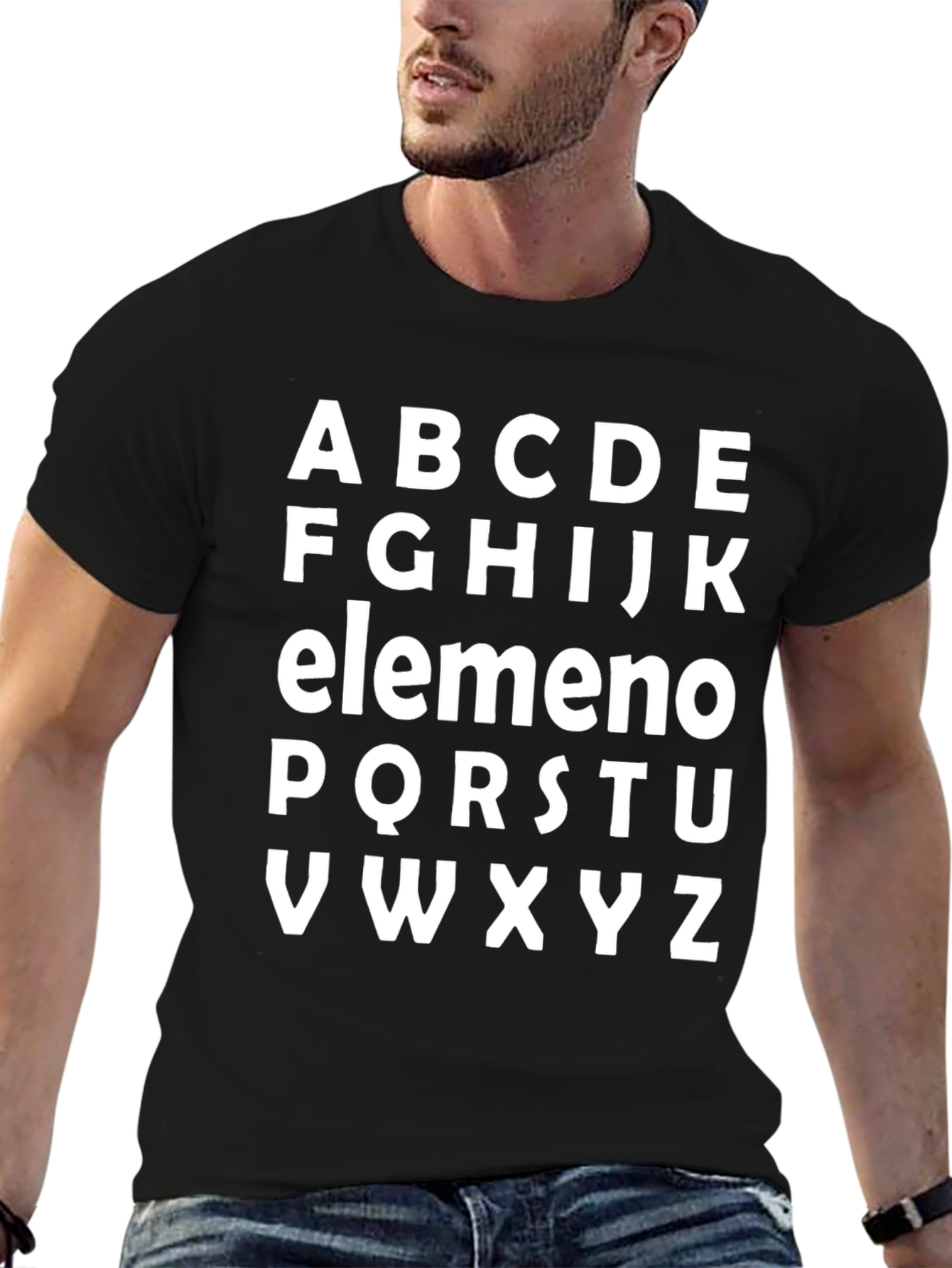Alphabet T-Shirt - Black Cotton Blend