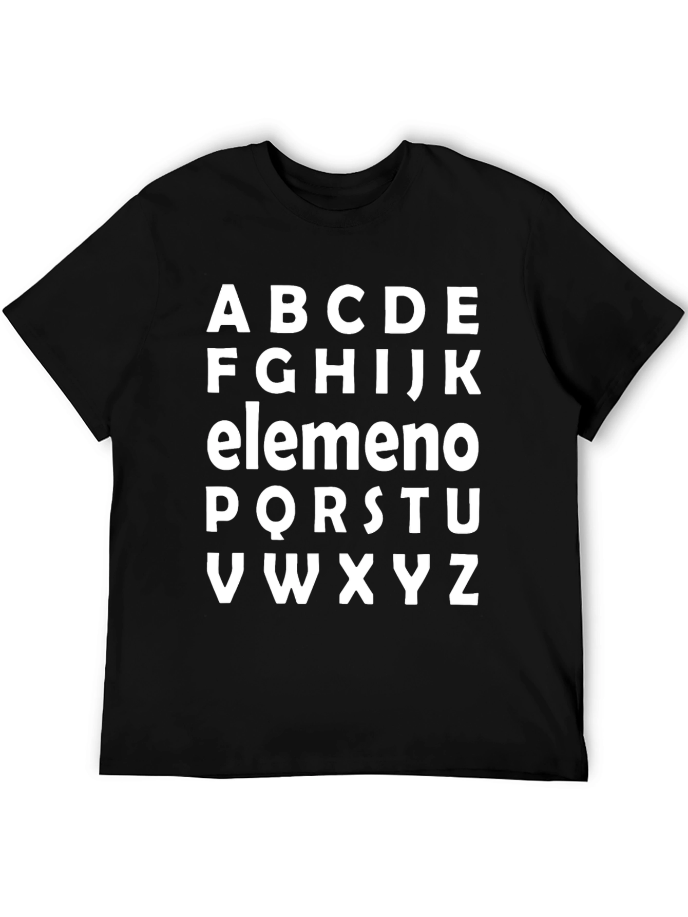 Alphabet T-Shirt - Black Cotton Blend