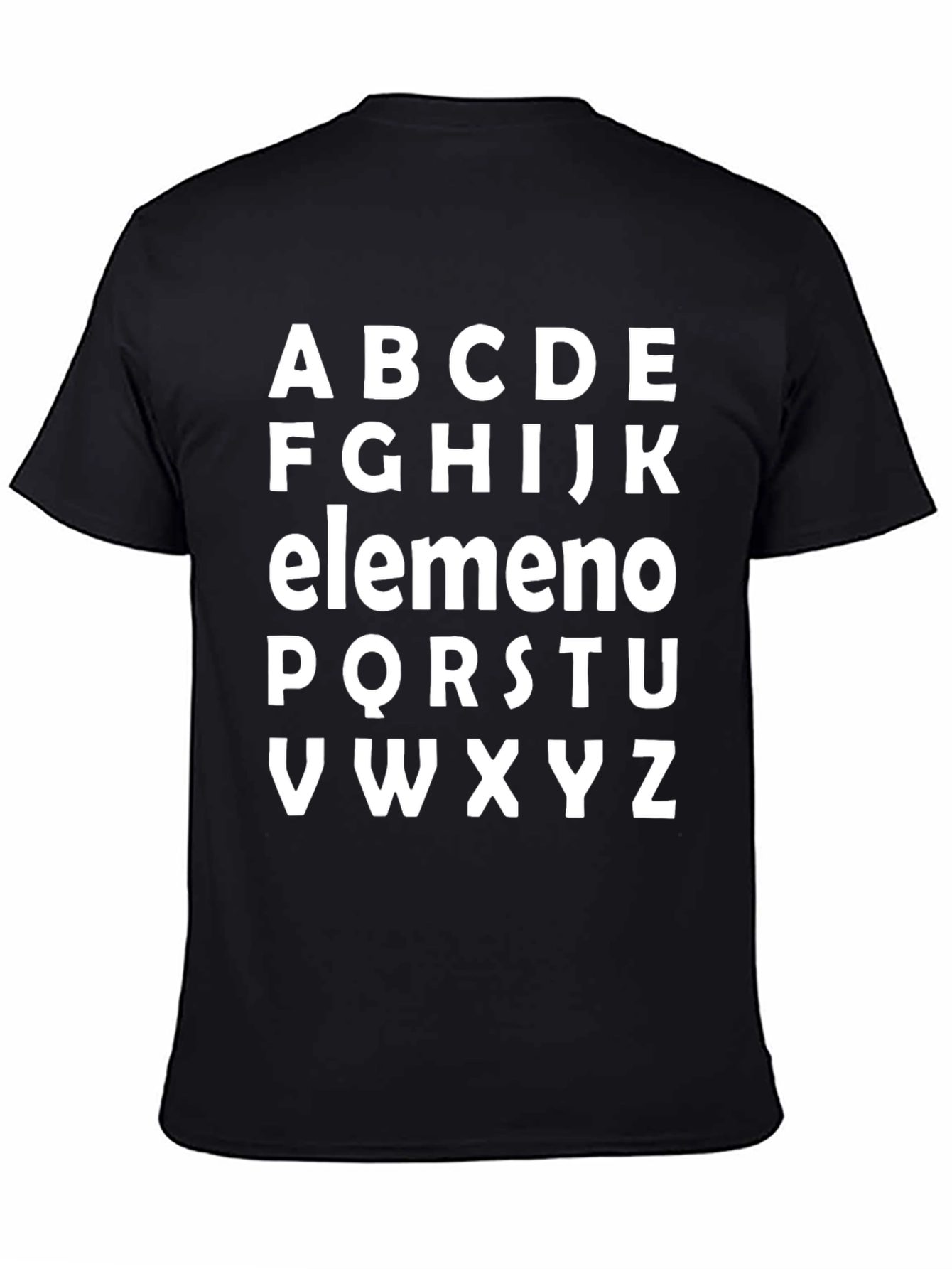Alphabet T-Shirt - Black Cotton Blend