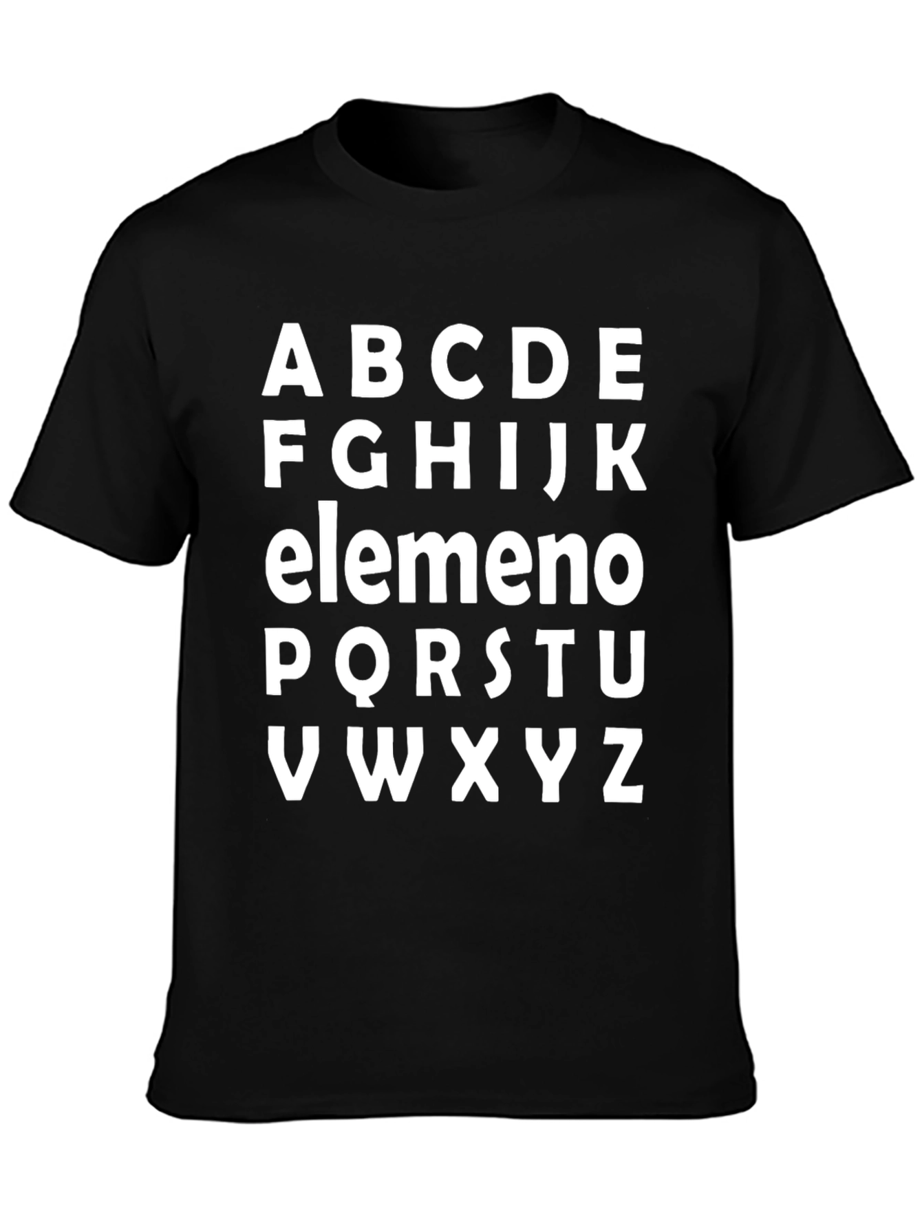 Alphabet T-Shirt - Black Cotton Blend