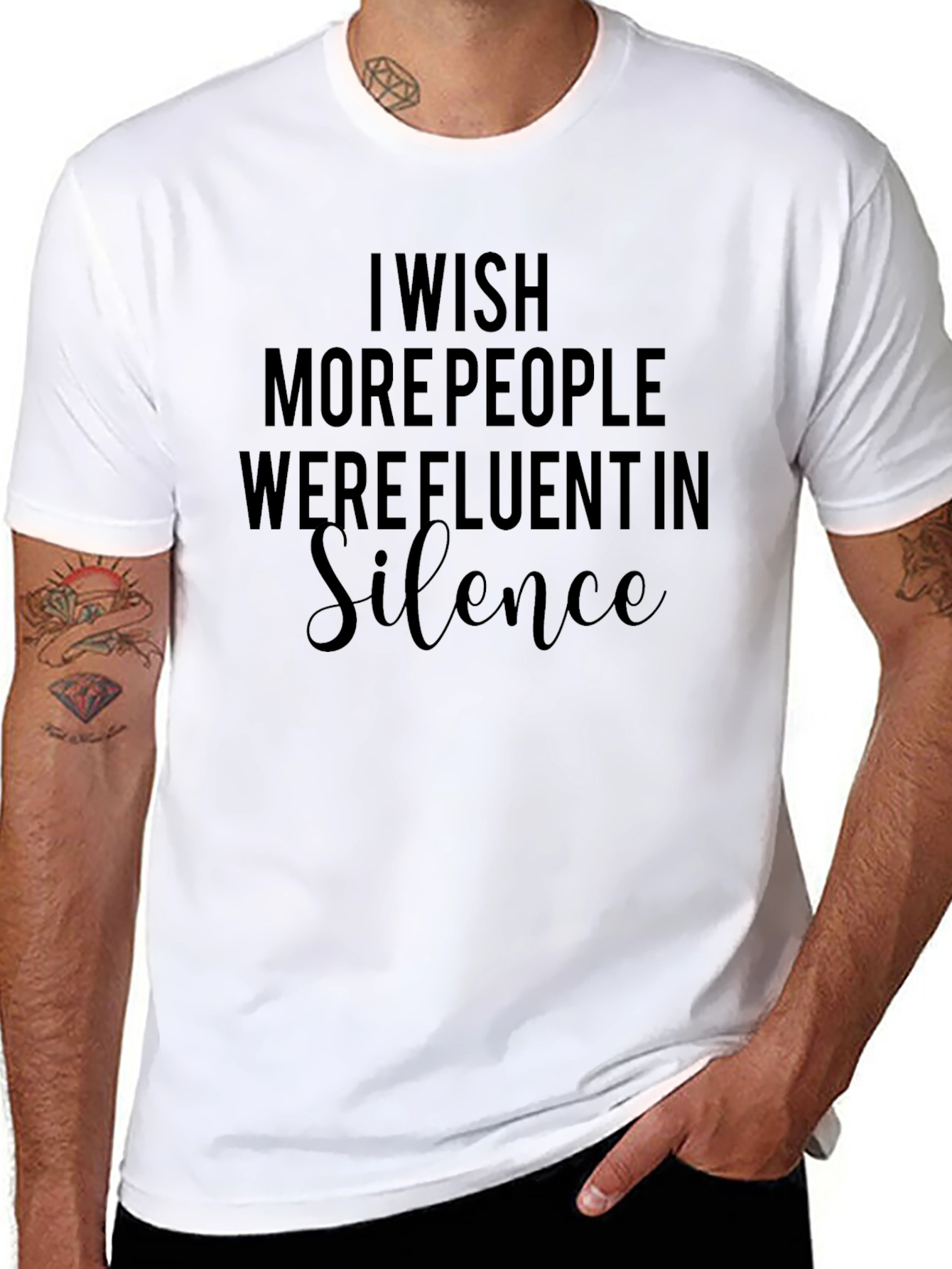 Fluent in Silence Black Graphic Tee