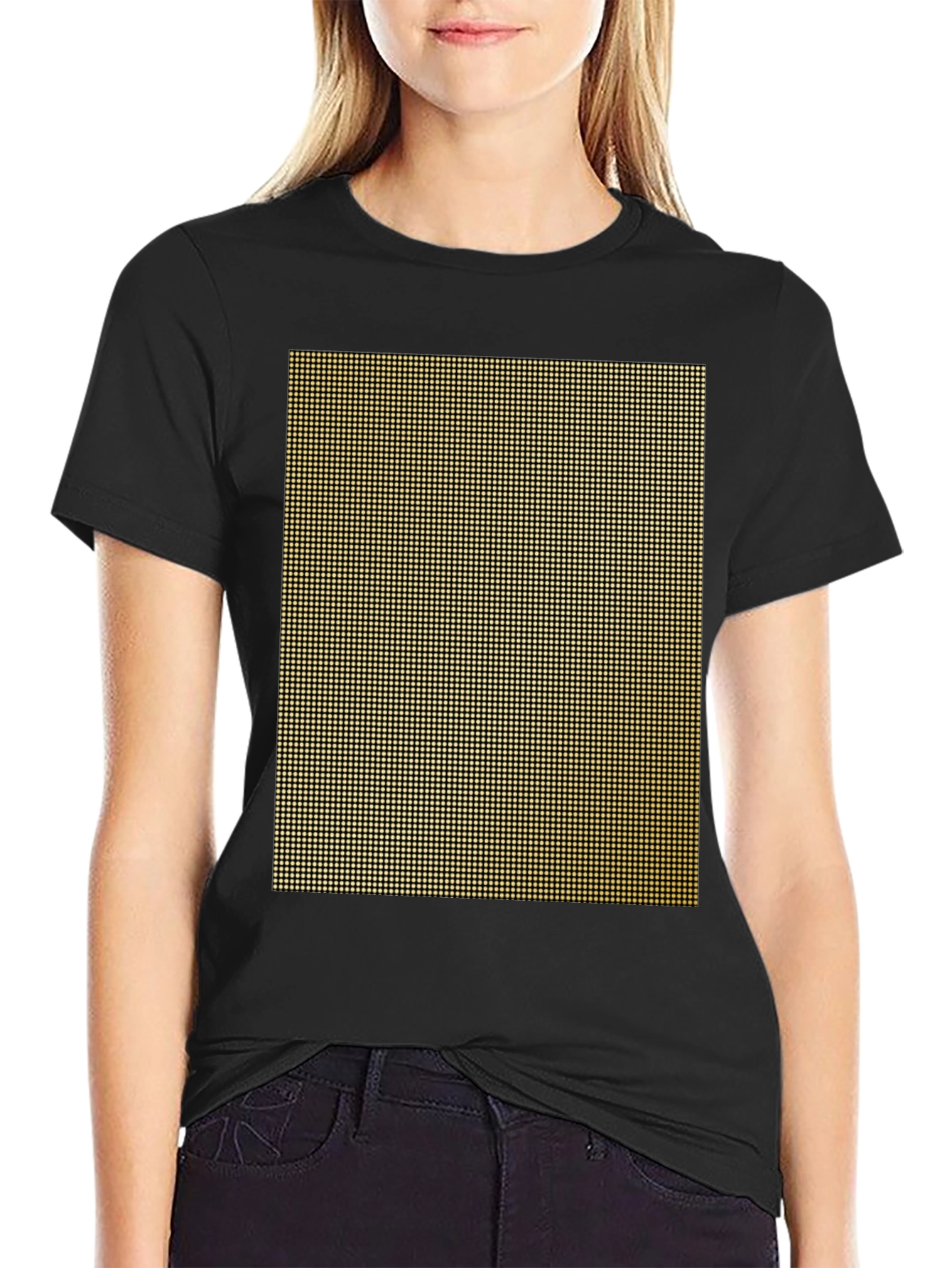 Geometric Grid Black T-Shirt