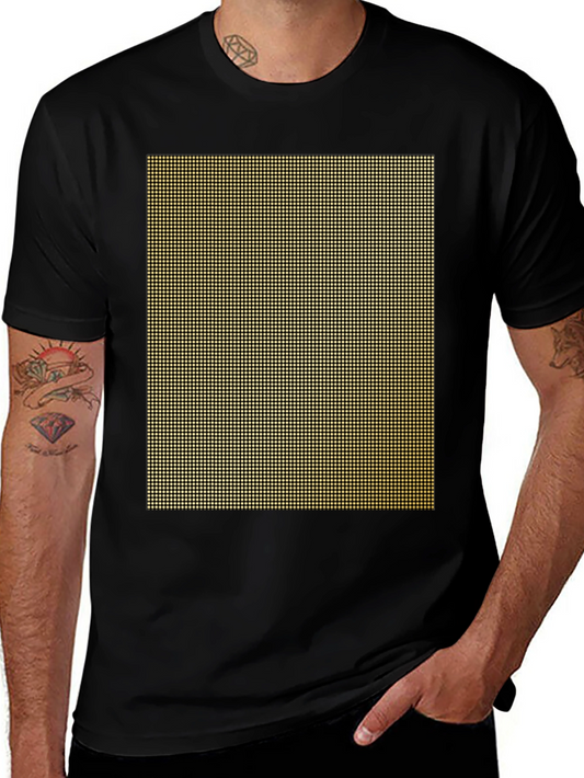 Geometric Grid Black T-Shirt