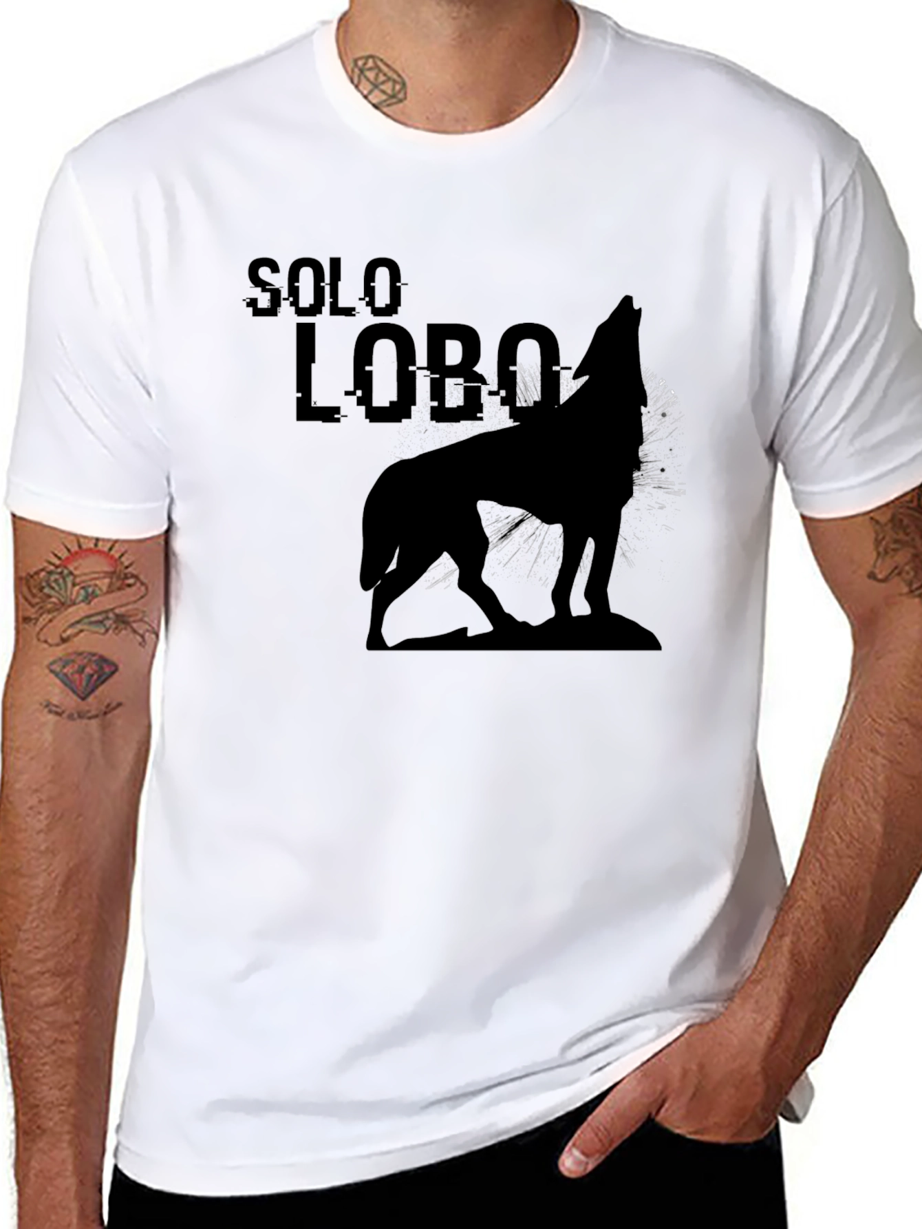 Solo Lobo Graphic T-Shirt - Mens Black Tee