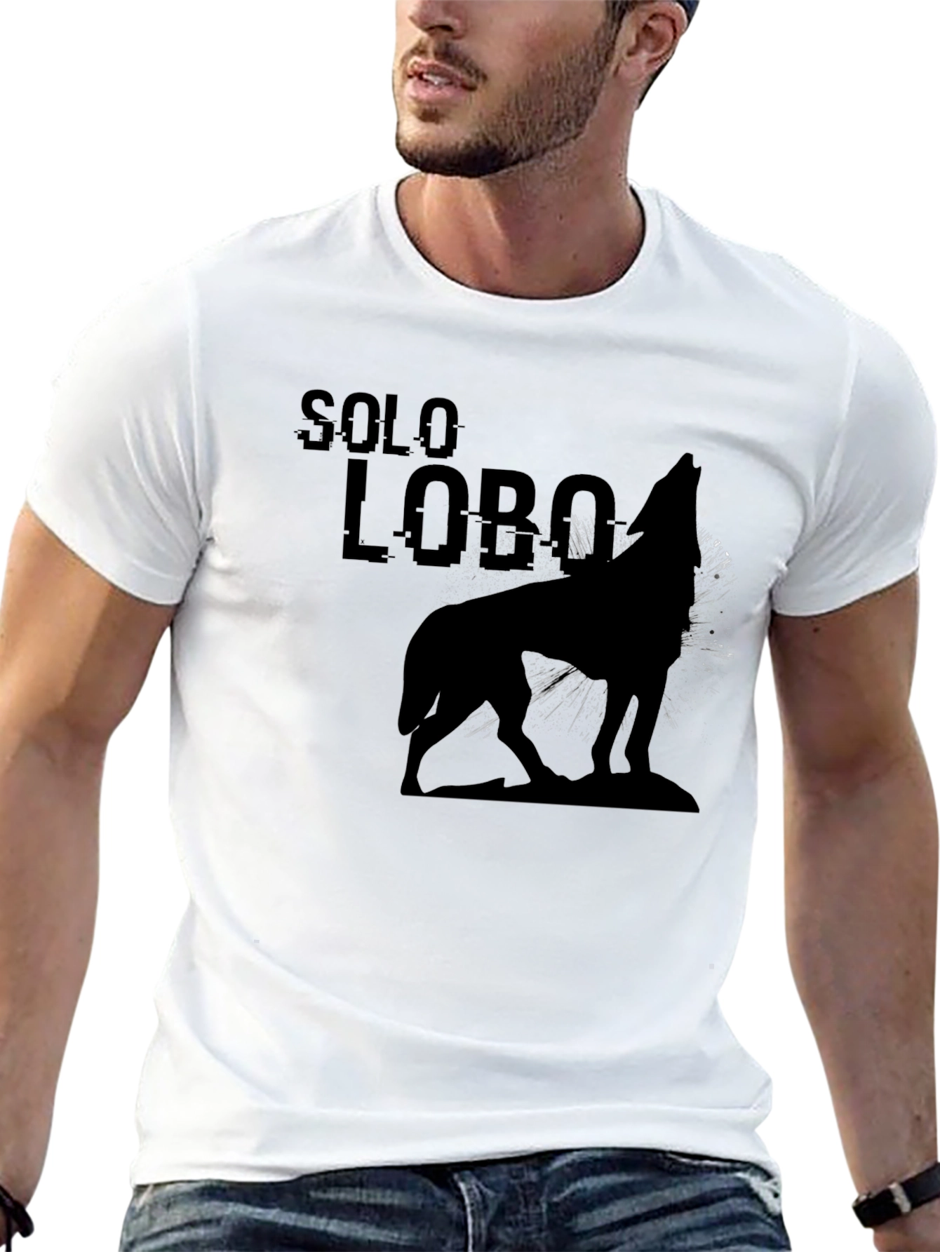 Solo Lobo Graphic T-Shirt - Mens Black Tee