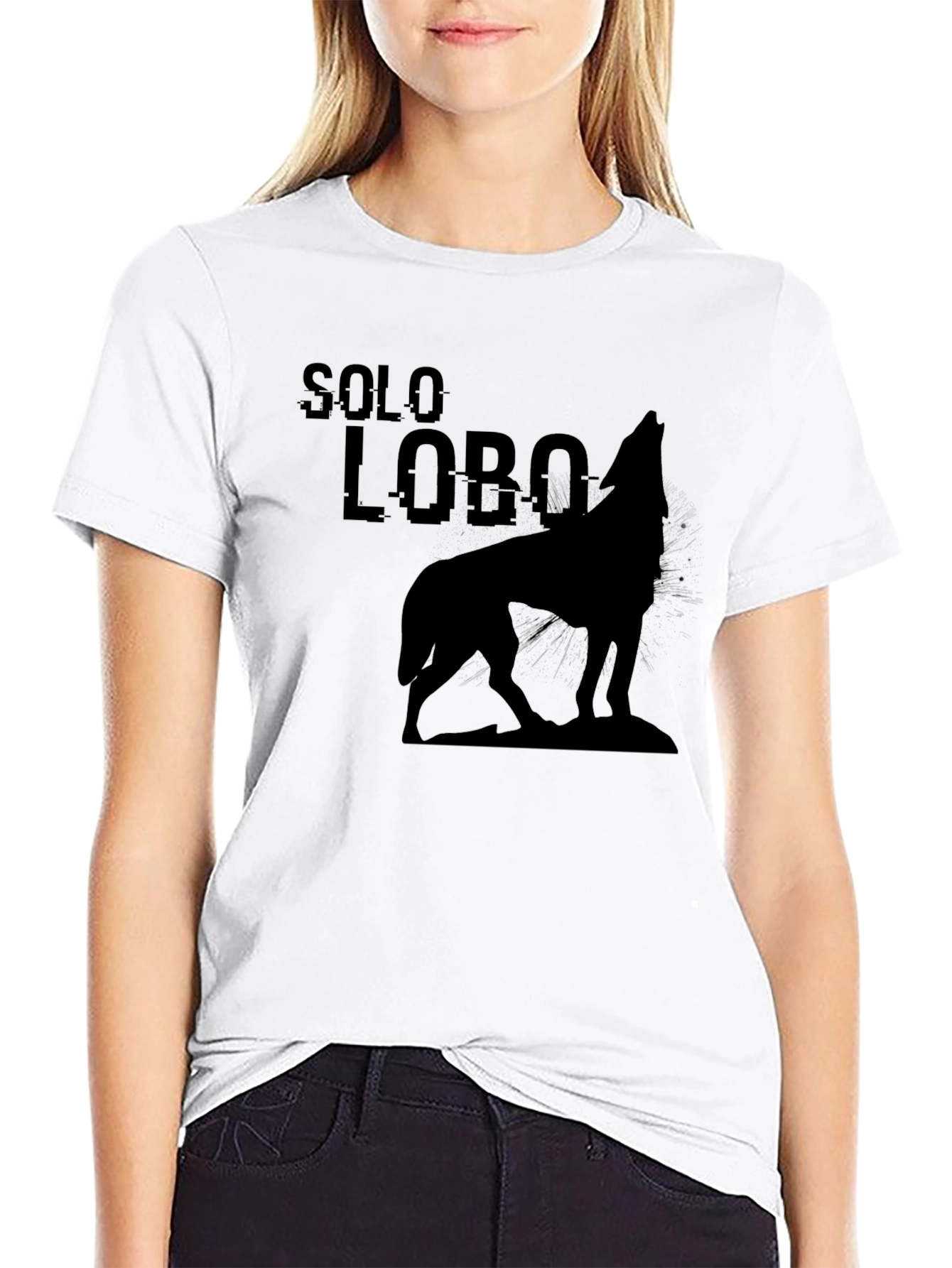 Solo Lobo Graphic T-Shirt - Mens Black Tee
