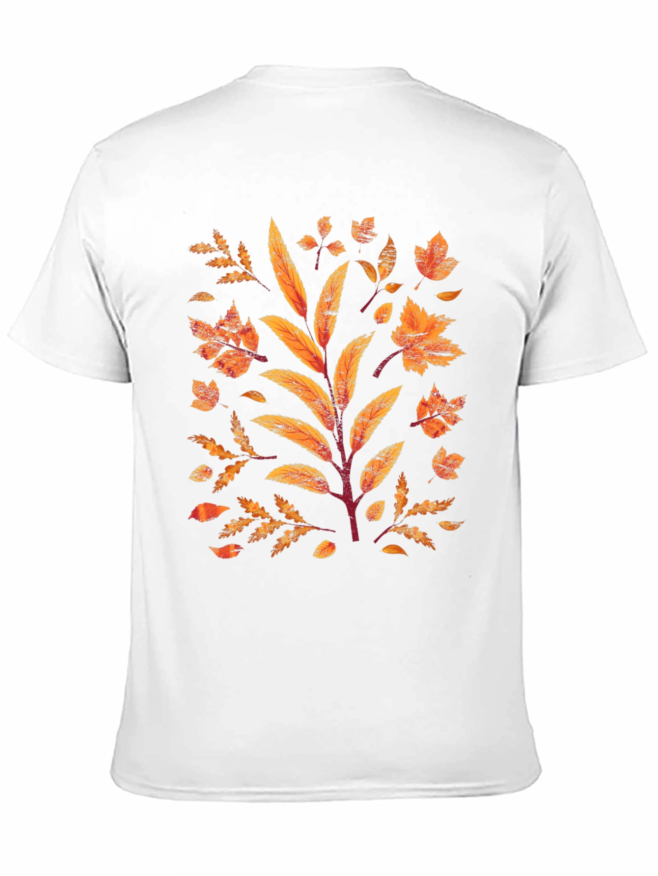Autumn Leaves Graphic Print Black T-Shirt