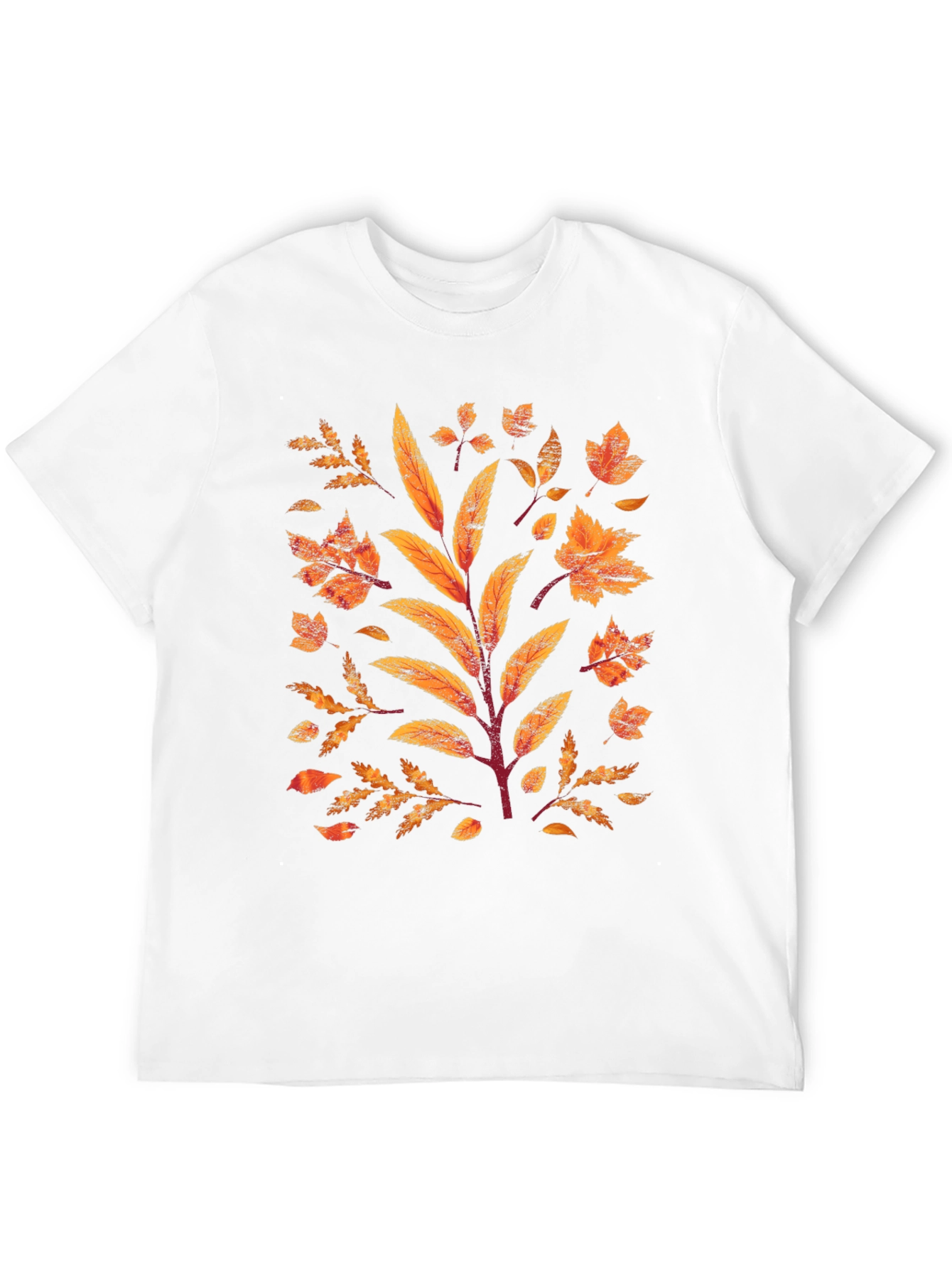 Autumn Leaves Graphic Print Black T-Shirt