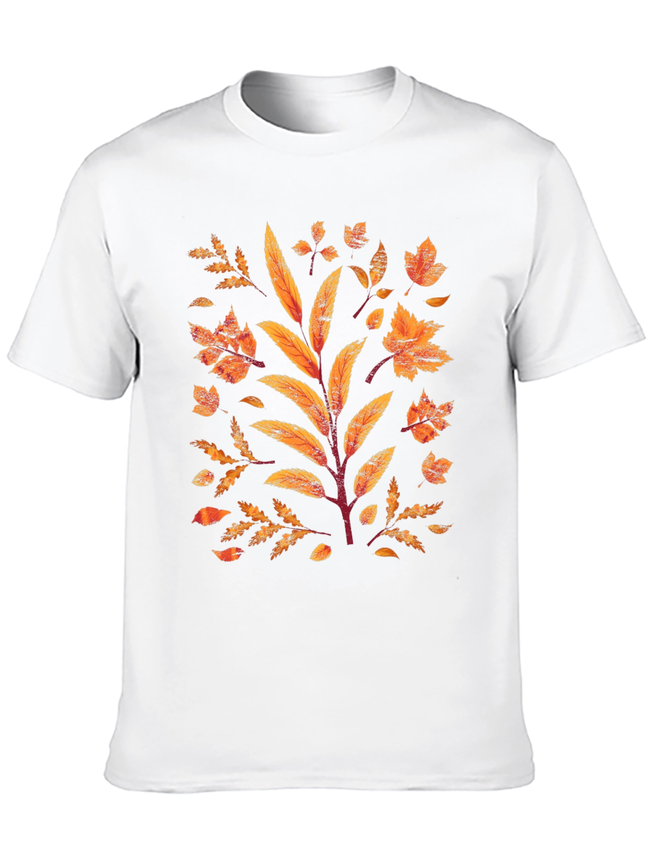 Autumn Leaves Graphic Print Black T-Shirt