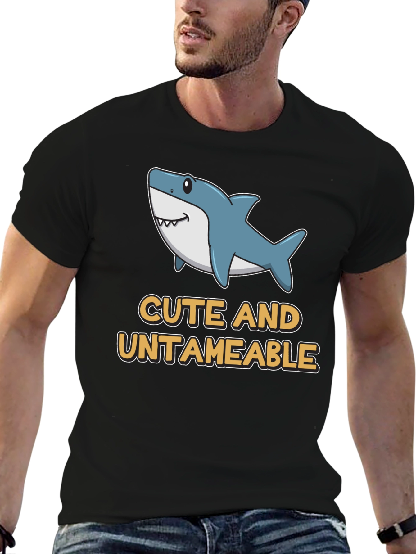 Cute and Untameable Shark Graphic T-Shirt