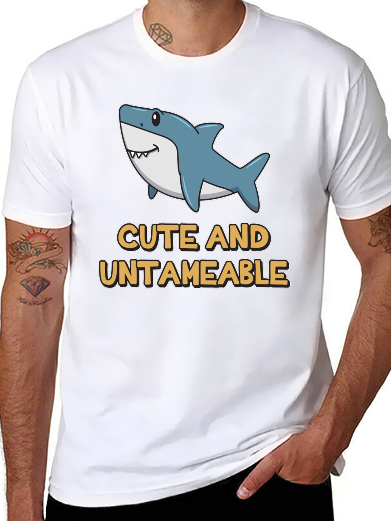 Cute and Untameable Shark Graphic T-Shirt