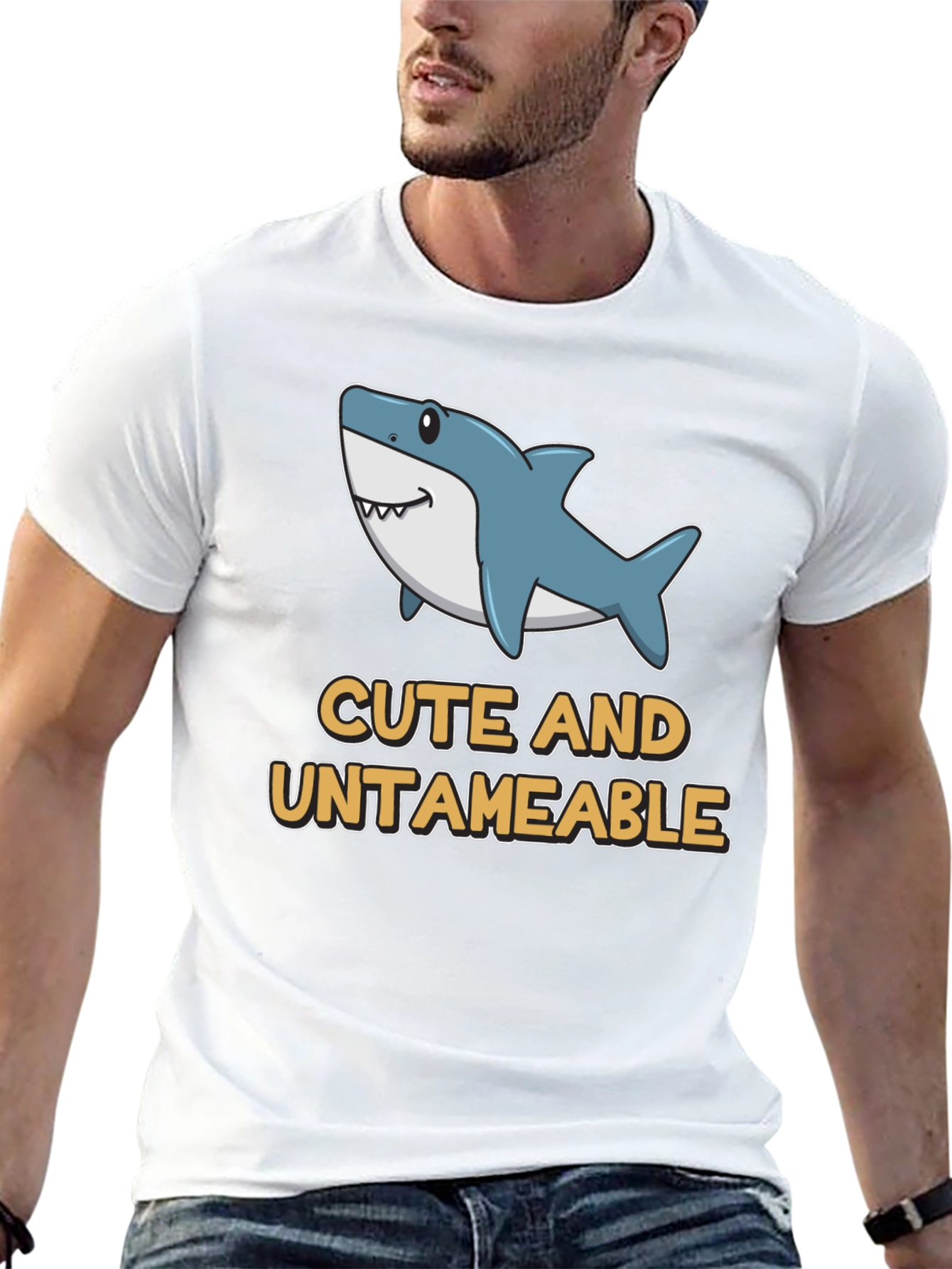 Cute and Untameable Shark Graphic T-Shirt