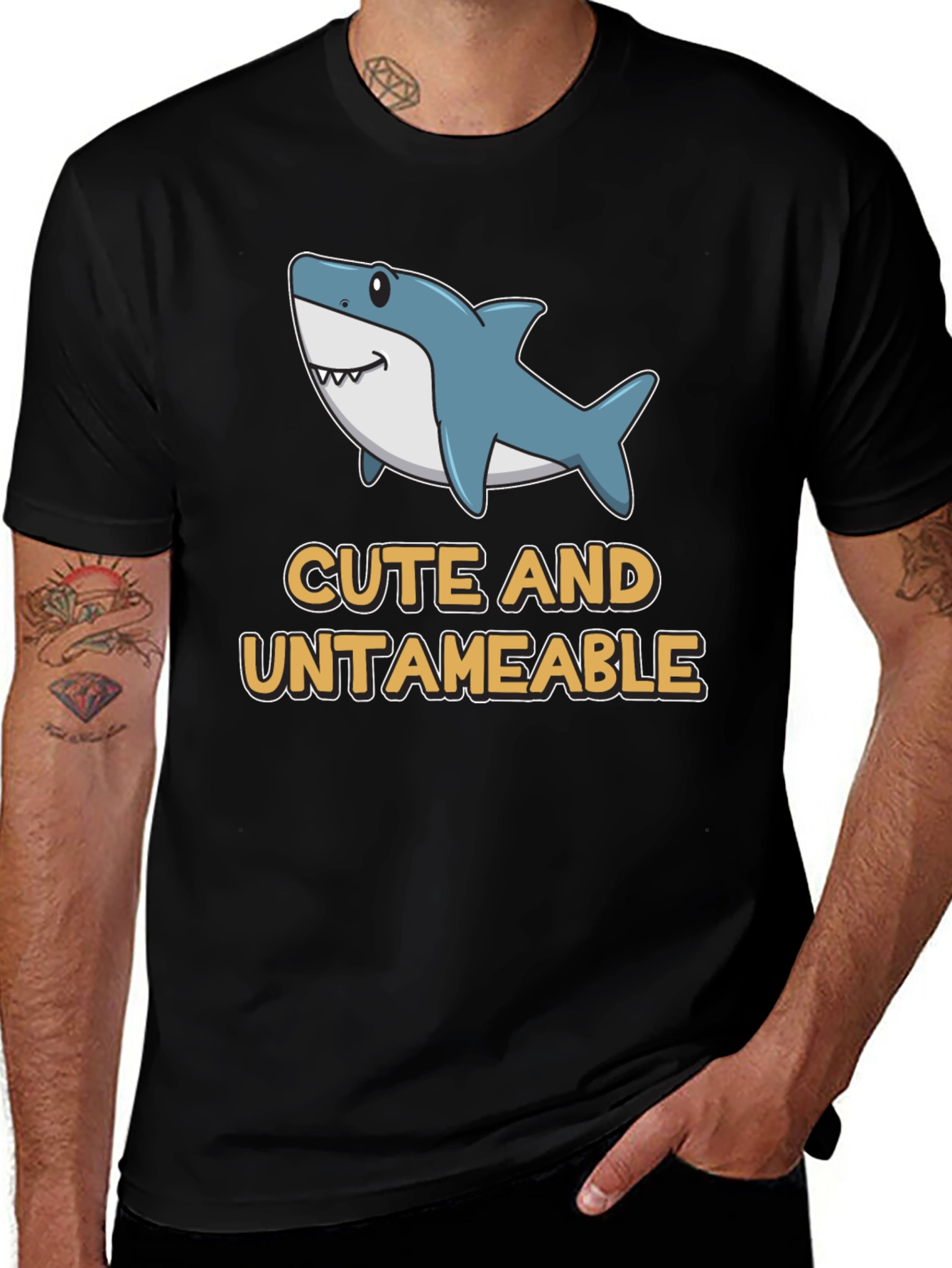 Cute and Untameable Shark Graphic T-Shirt