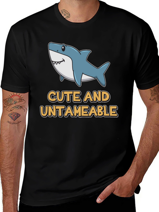 Cute and Untameable Shark Graphic T-Shirt
