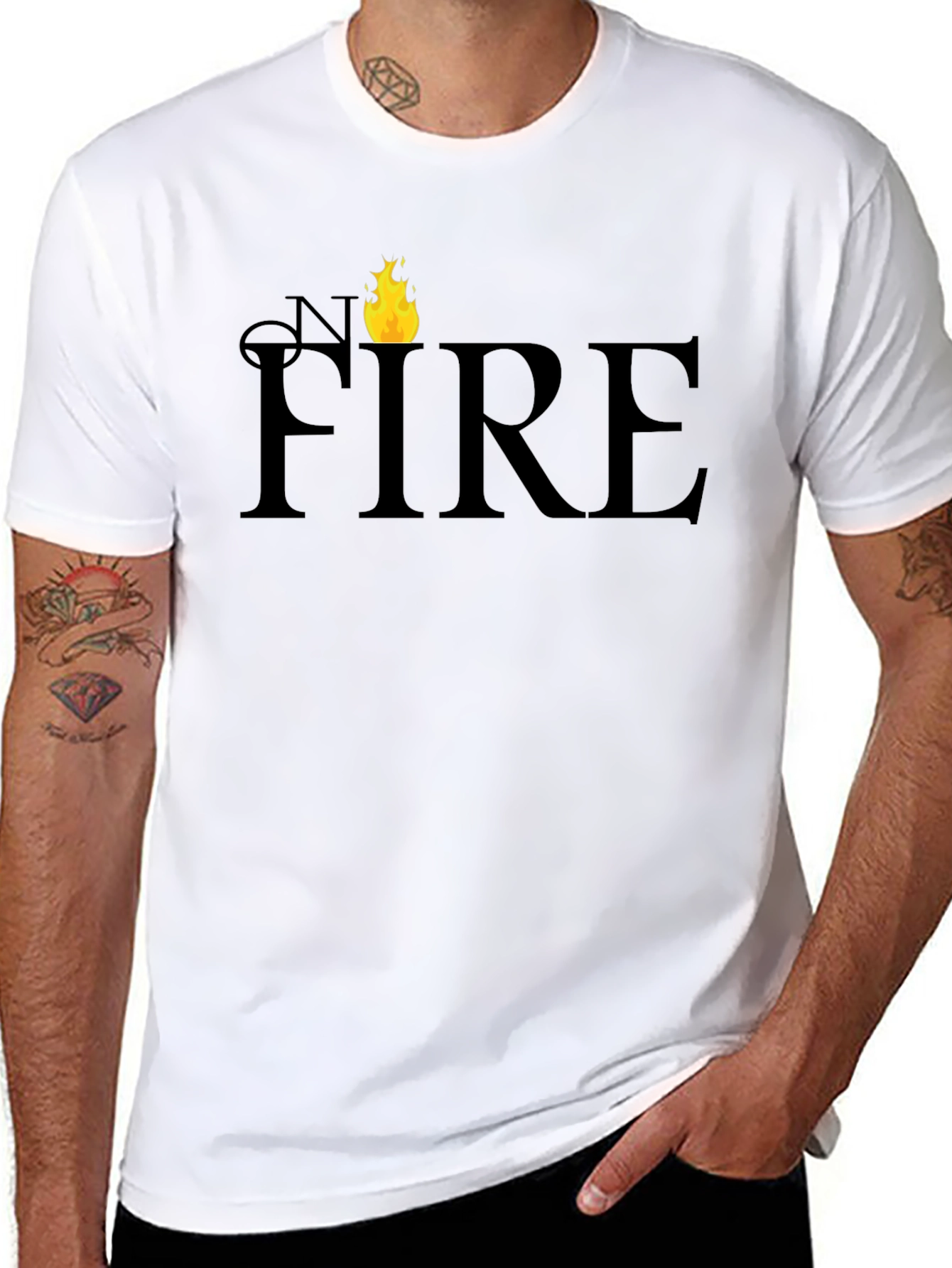 On Fire Graphic T-Shirt - Black Cotton Tee