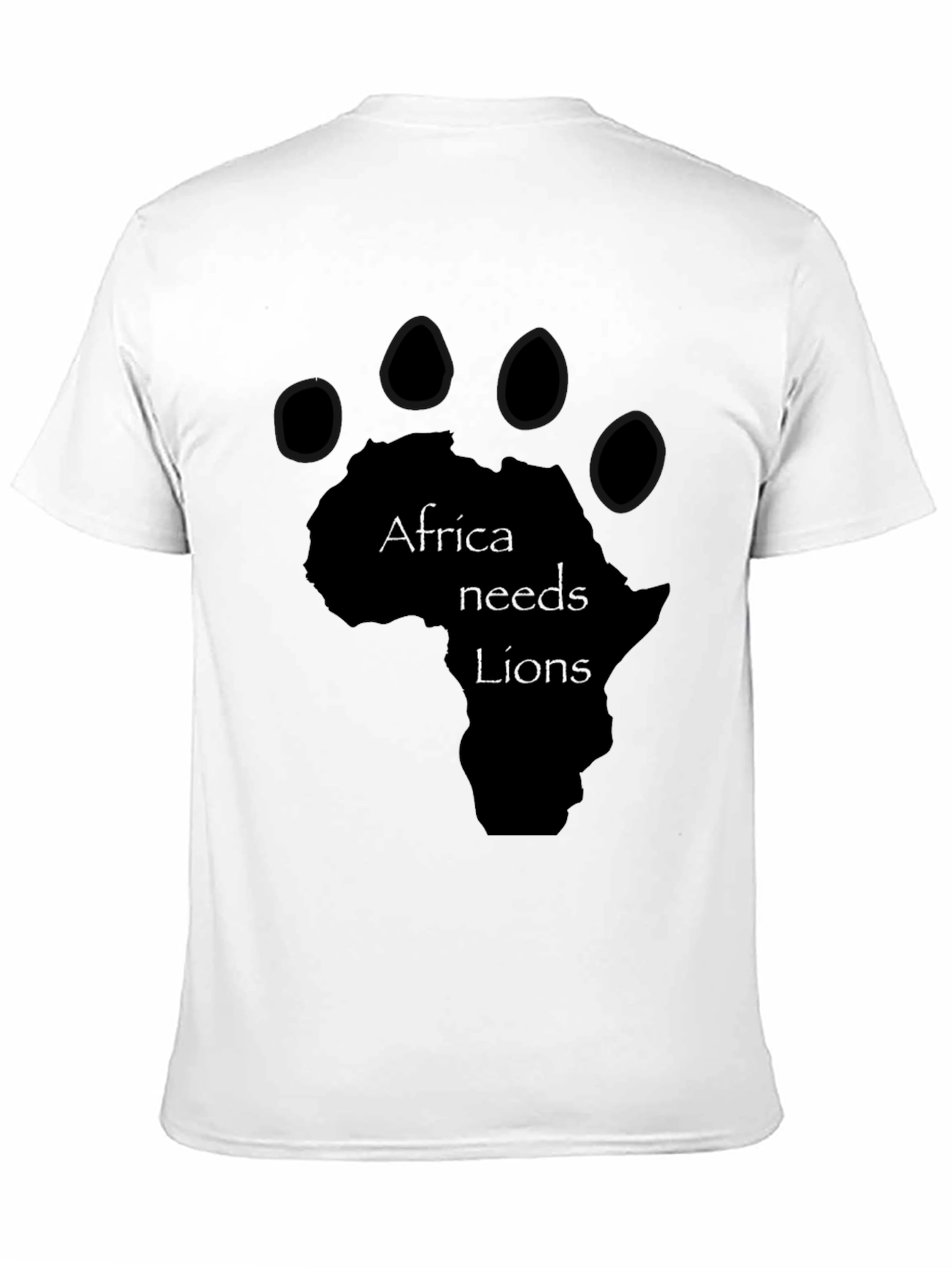 Africa Needs Lions Graphic Tee - Black Cotton T-Shirt