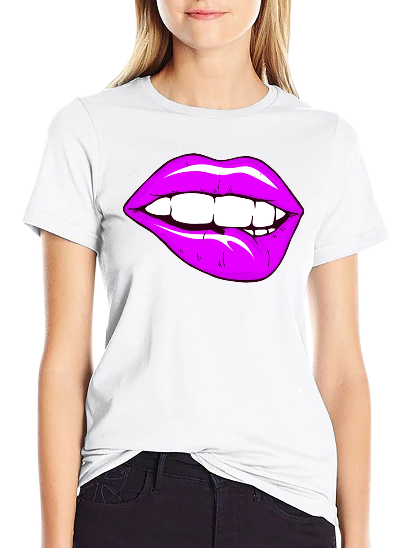 Purple Lips Graphic T-Shirt - Bite Me!