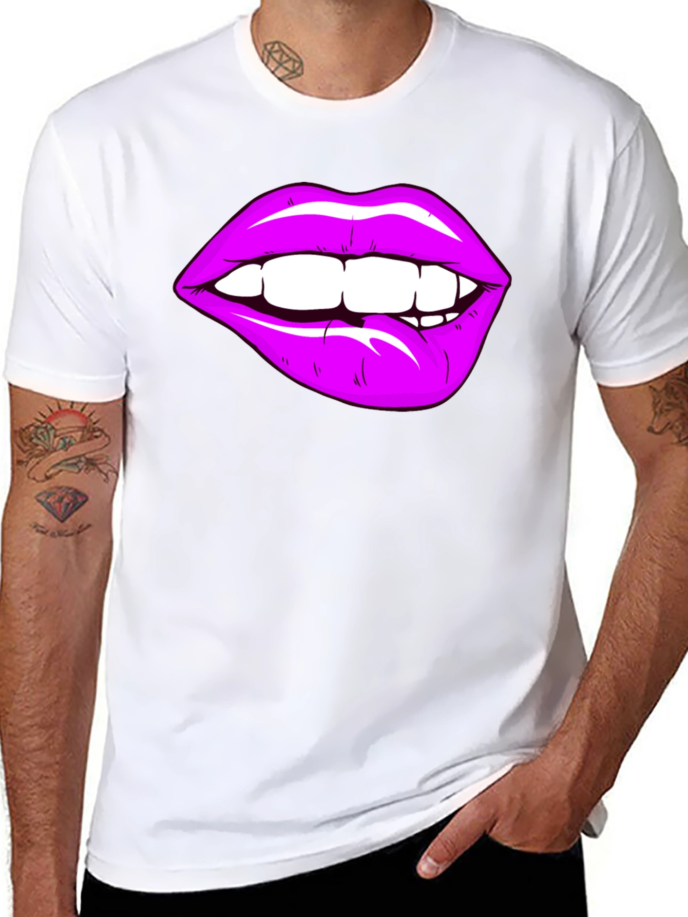 Purple Lips Graphic T-Shirt - Bite Me!