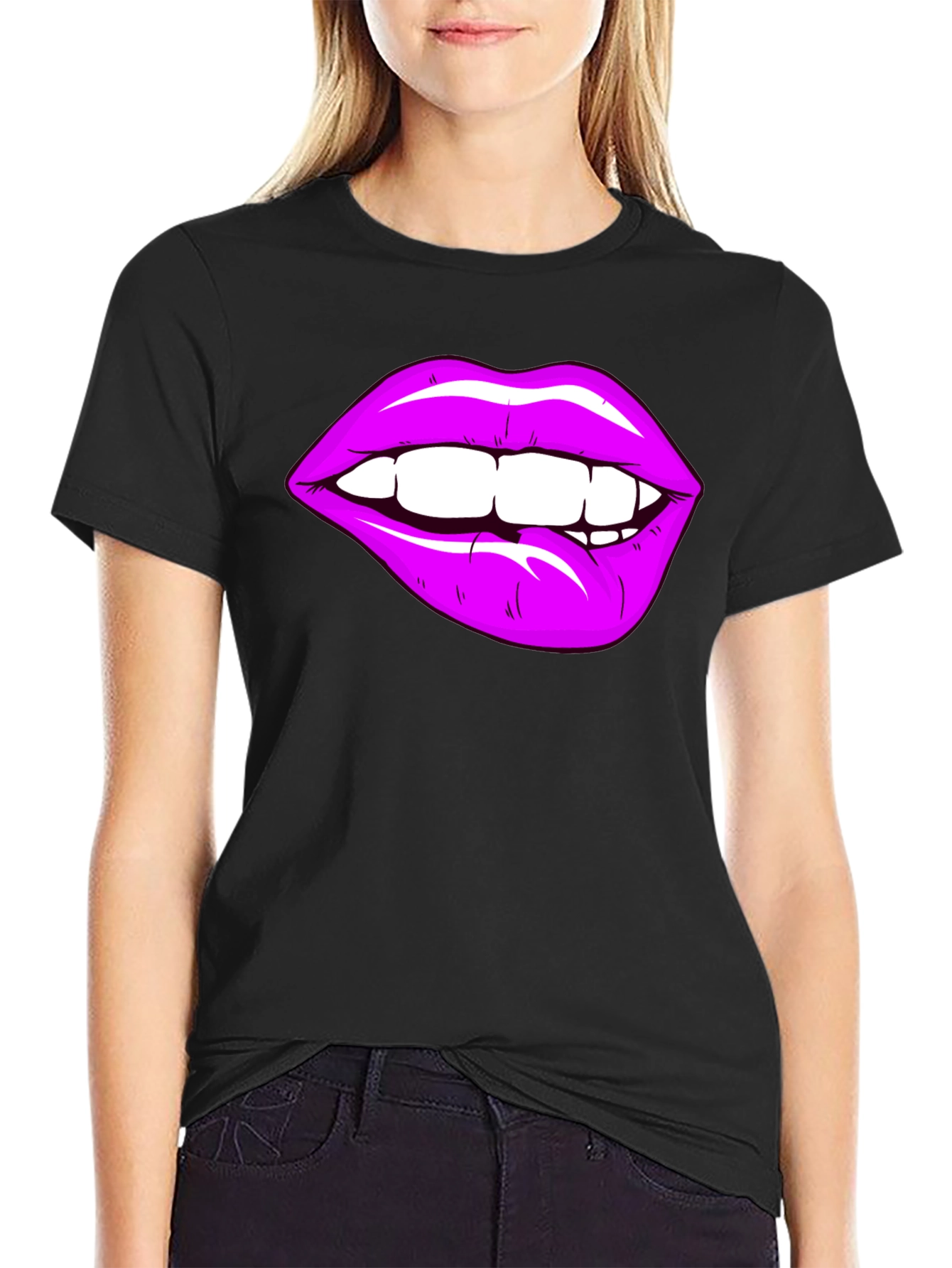 Purple Lips Graphic T-Shirt - Bite Me!