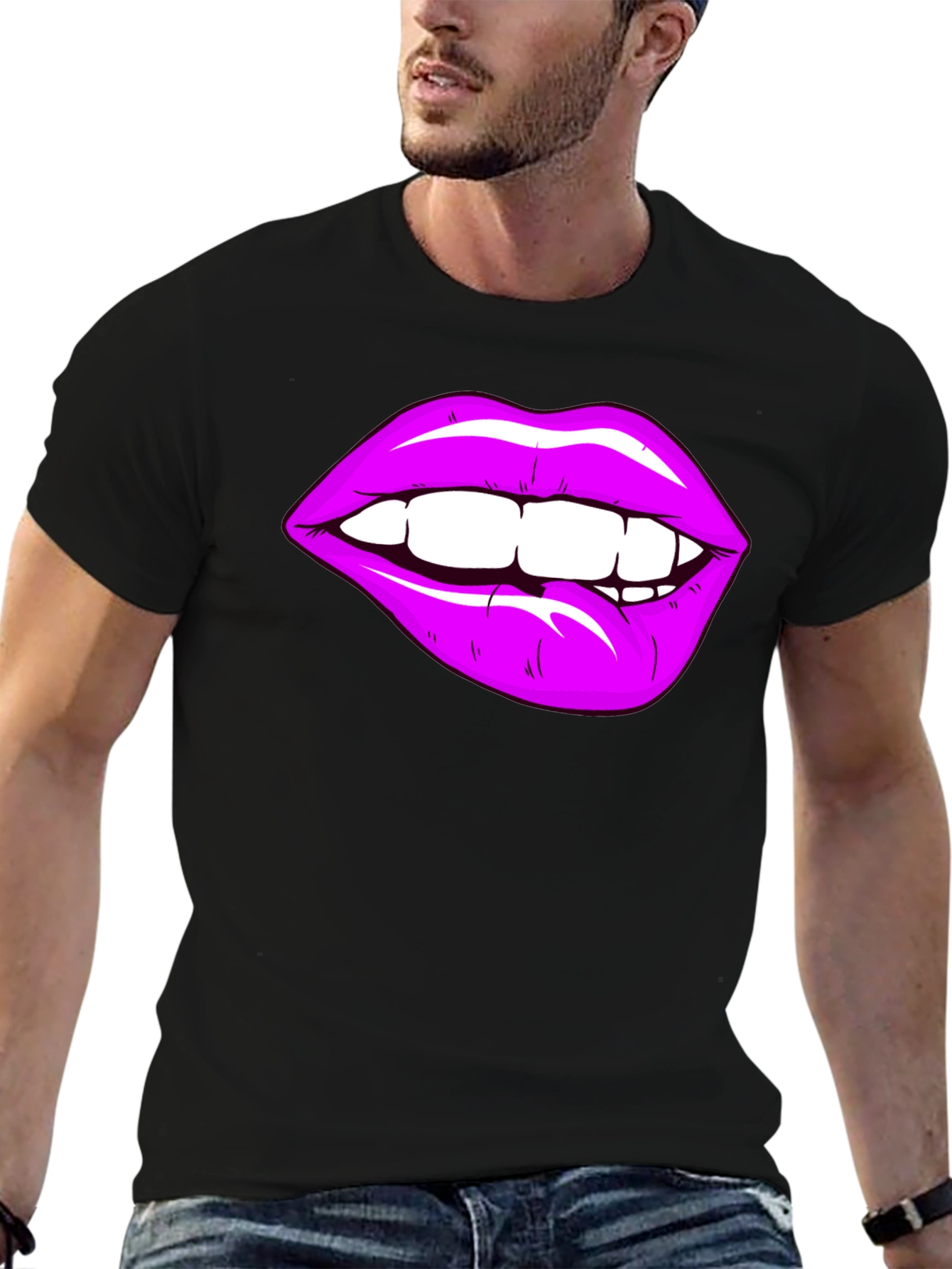Purple Lips Graphic T-Shirt - Bite Me!