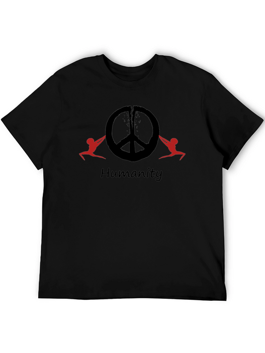 Humanity Peace Symbol Graphic T-Shirt