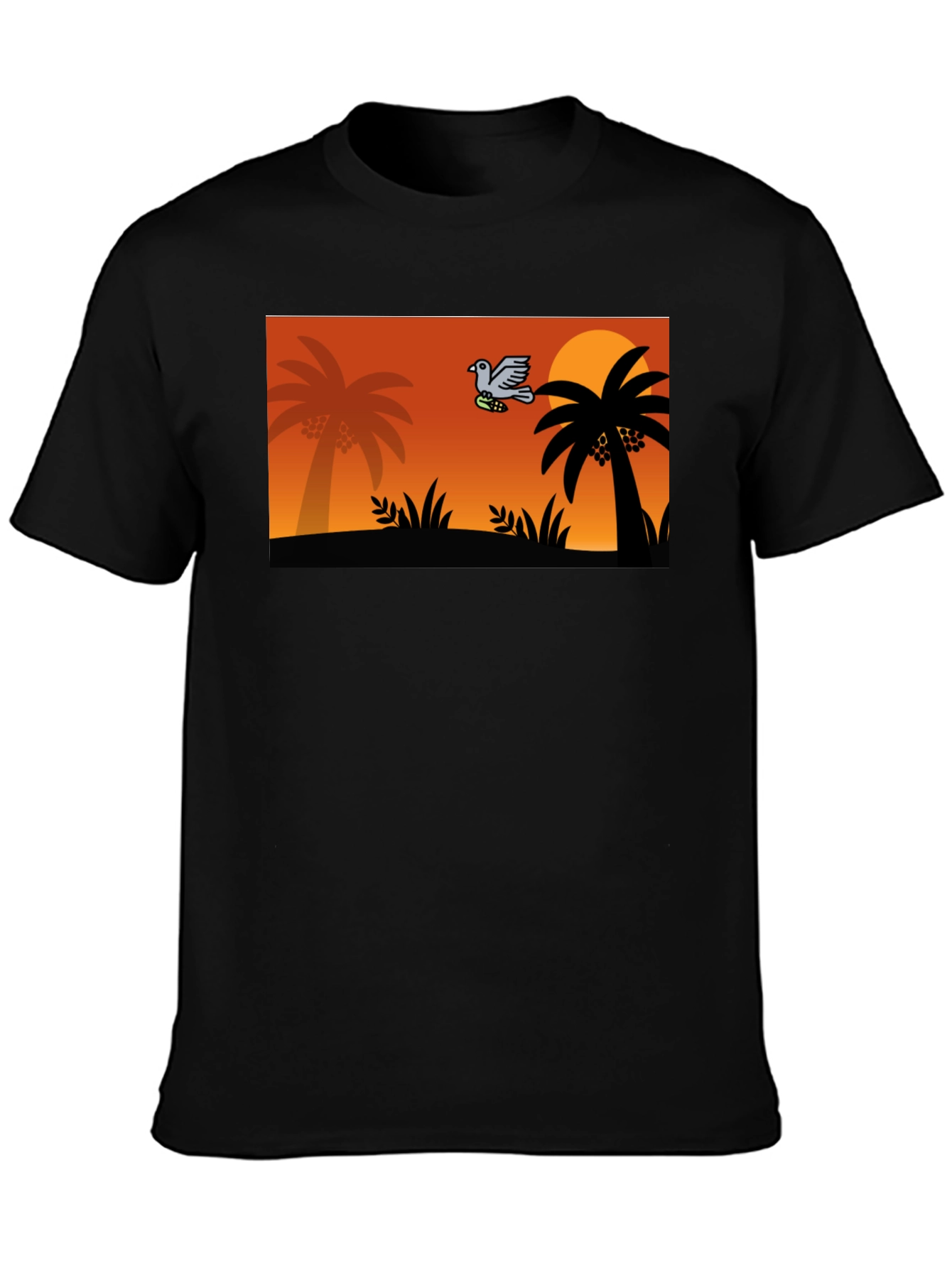 Tropical Sunset Bird Graphic Tee