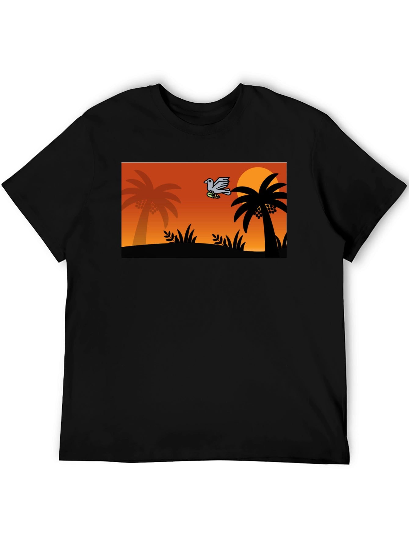 Tropical Sunset Bird Graphic Tee