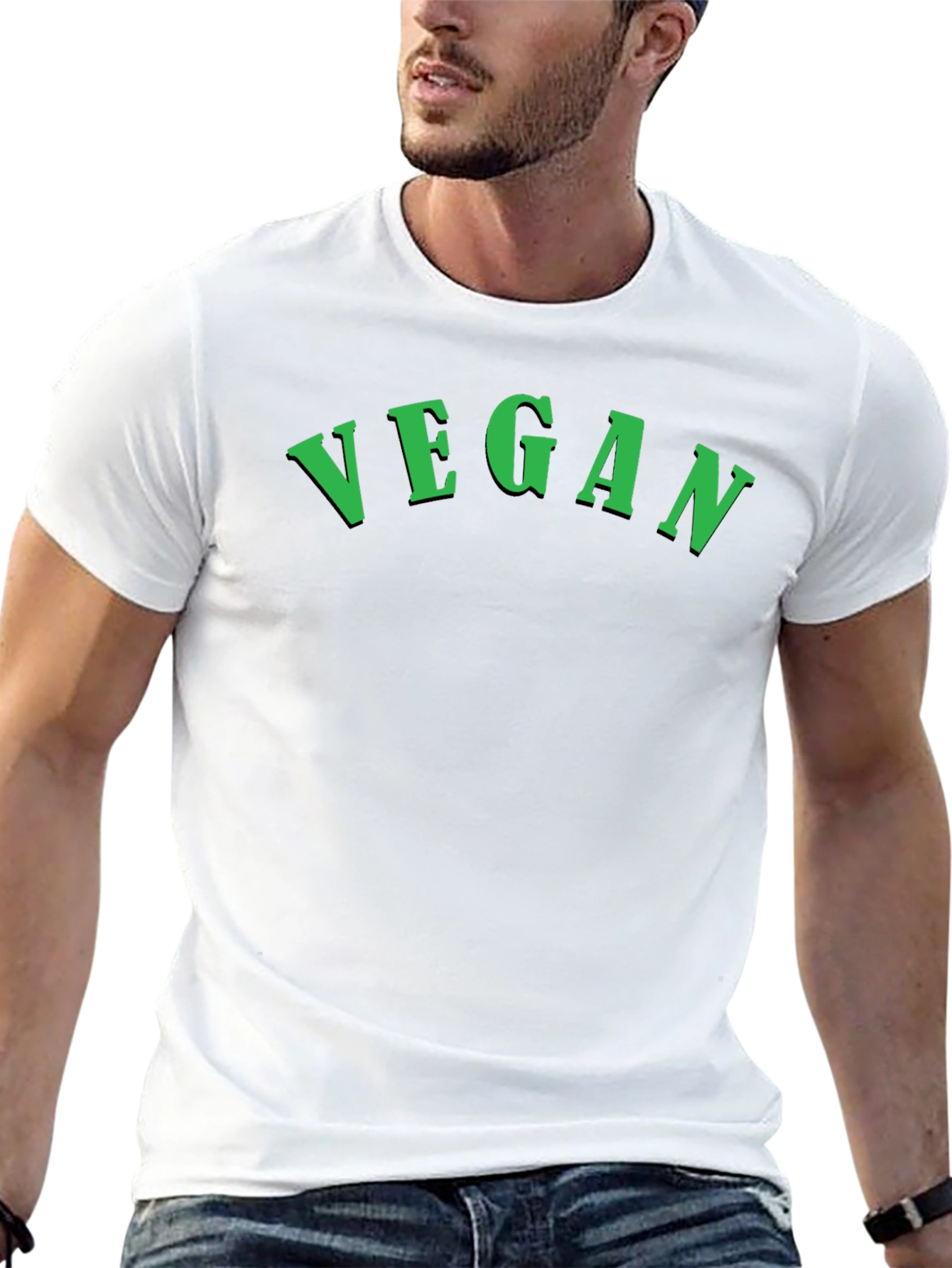 Vegan Graphic Tee - Black Cotton T-Shirt