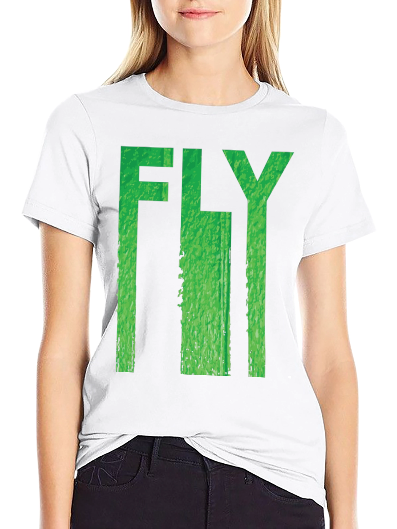 Fly Graphic Print Black T-Shirt