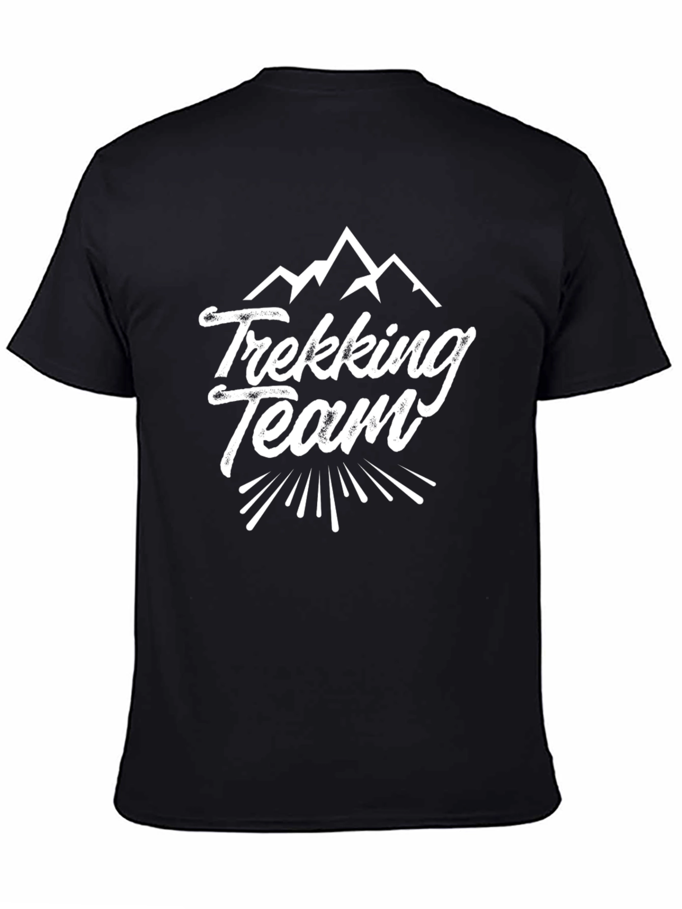 Trekking Team Graphic Tee - Black Casual Cotton T-Shirt