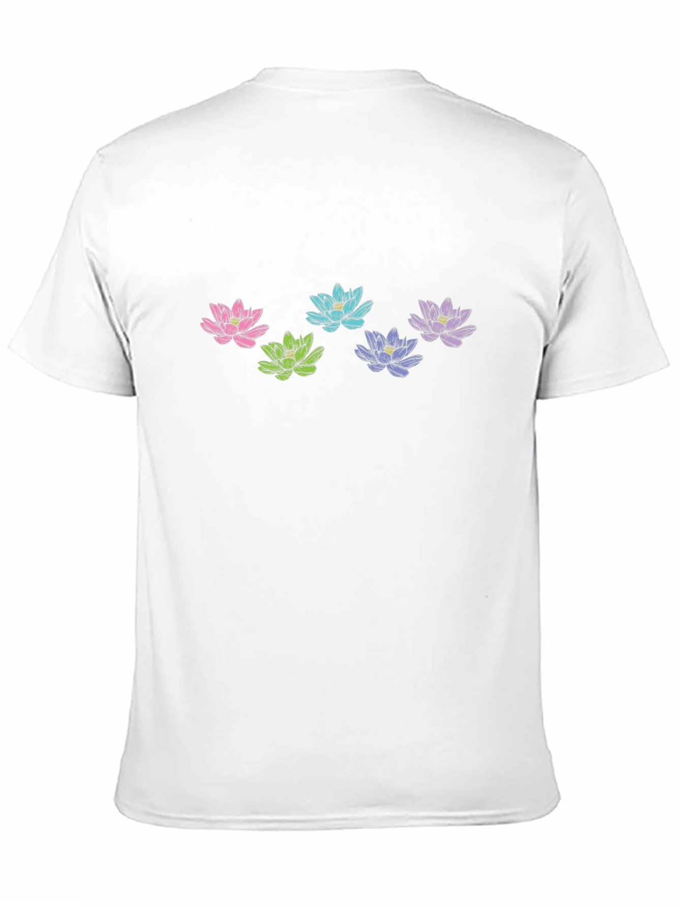 Floral Lotus Graphic Black T-Shirt