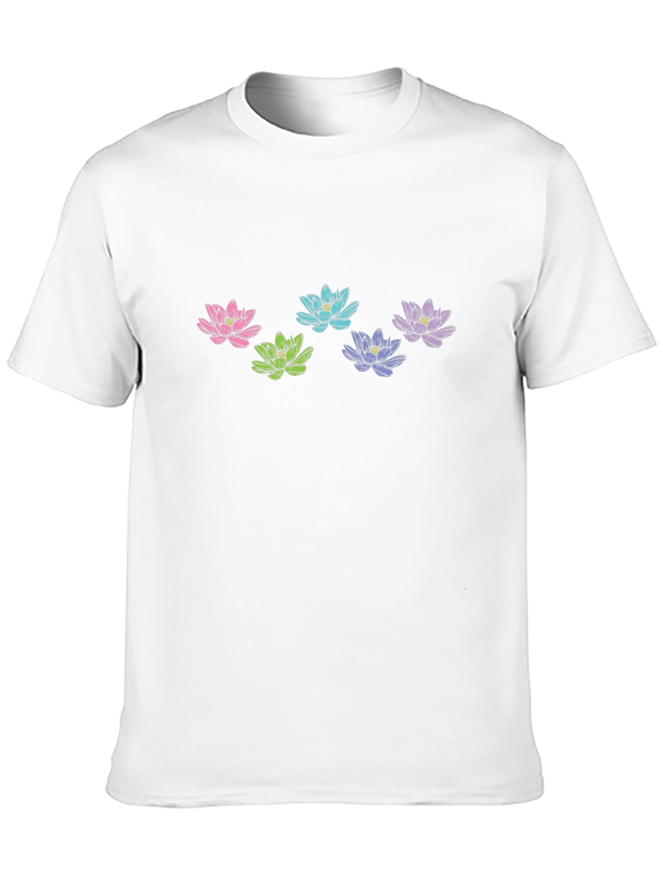 Floral Lotus Graphic Black T-Shirt