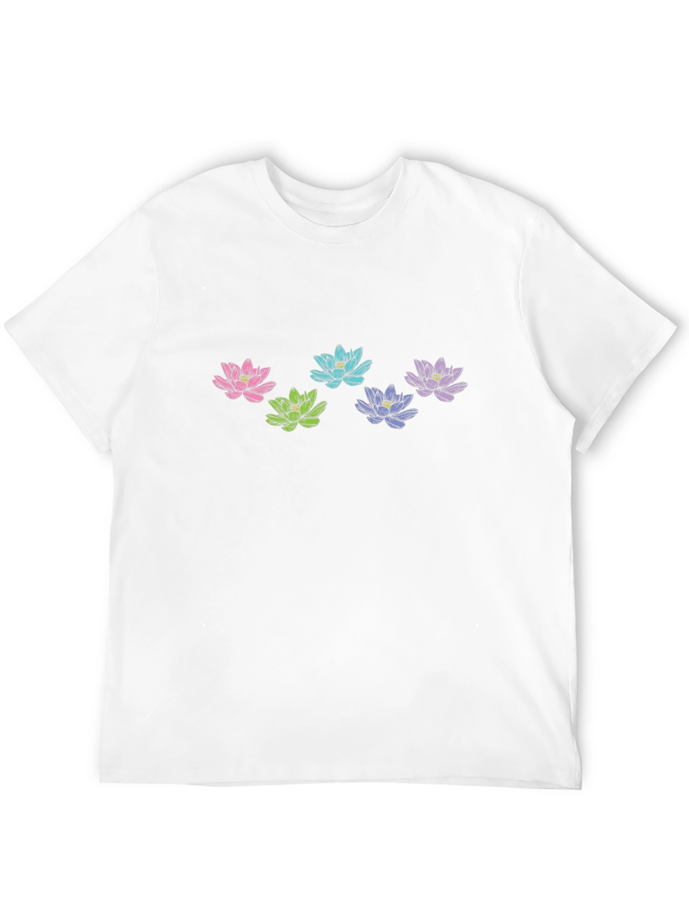 Floral Lotus Graphic Black T-Shirt