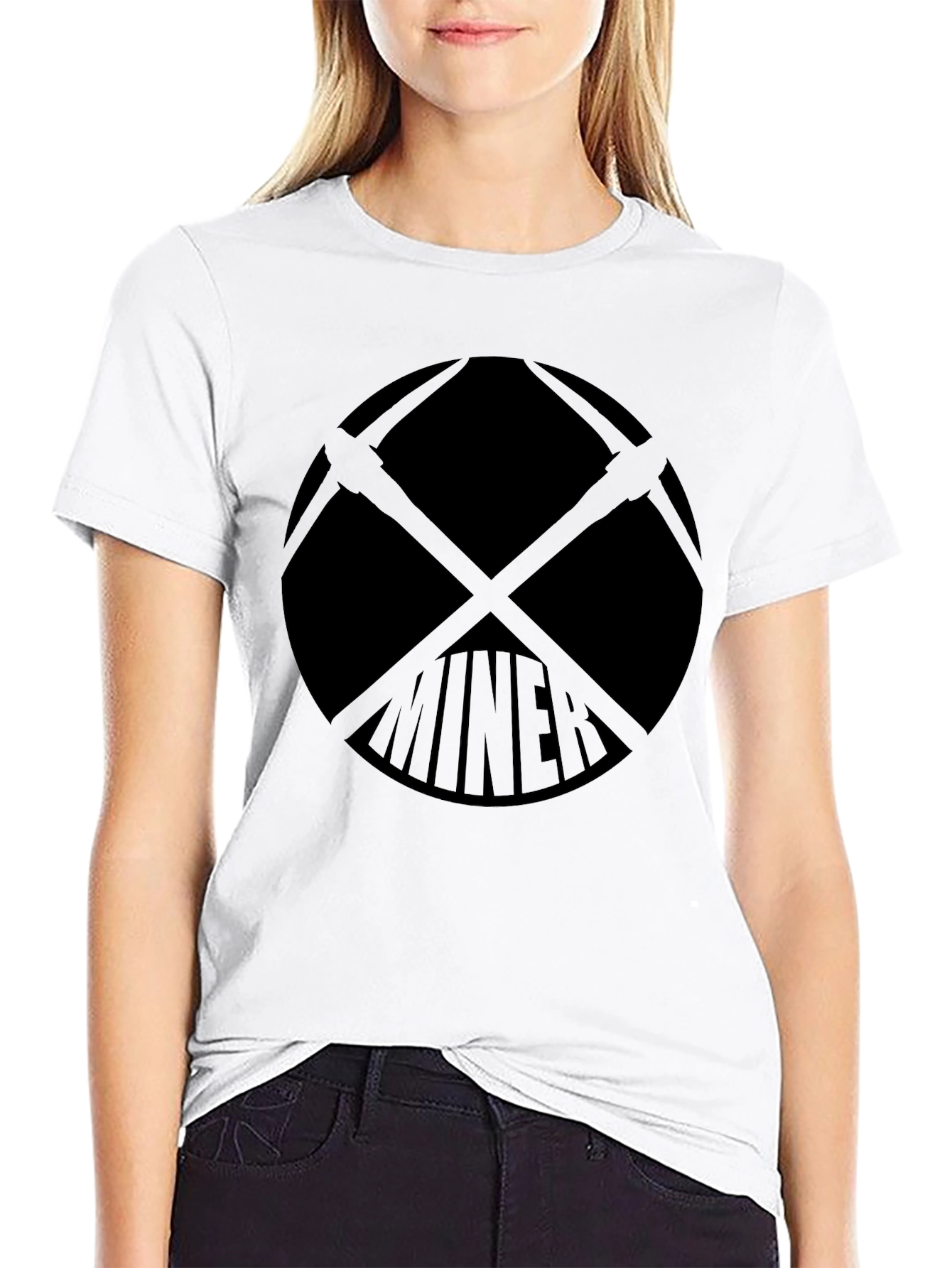 Miner Graphic T-Shirt - Black Crew Neck Tee