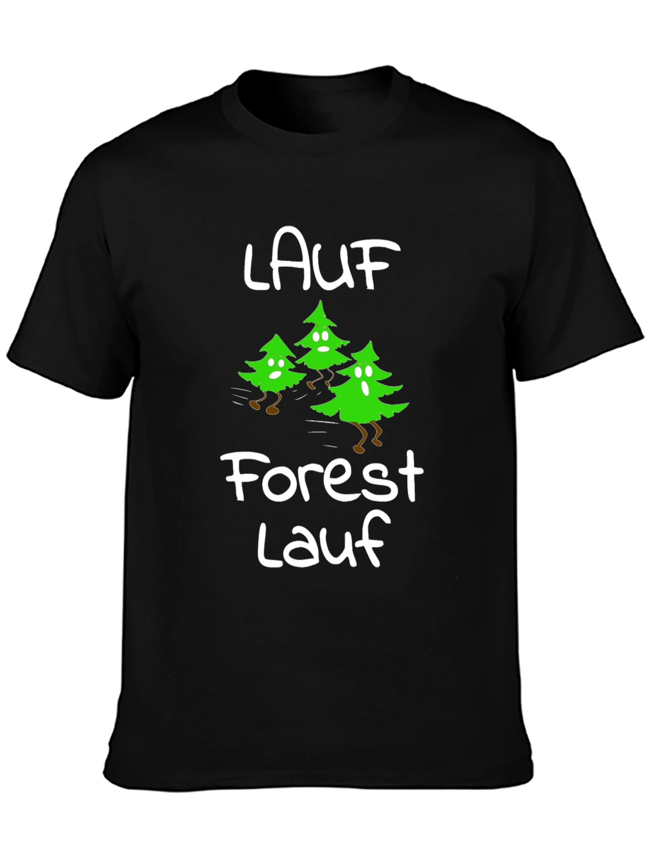 Forest Lauf Running Trees Black T-Shirt