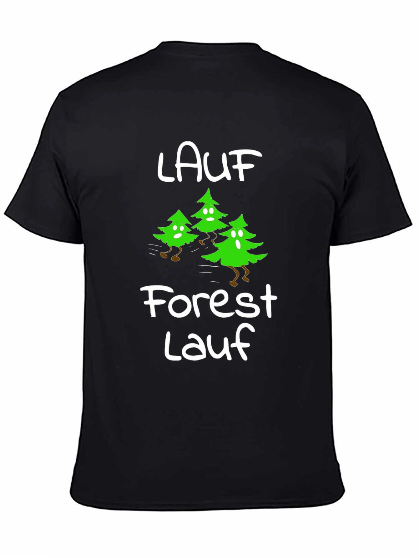 Forest Lauf Running Trees Black T-Shirt