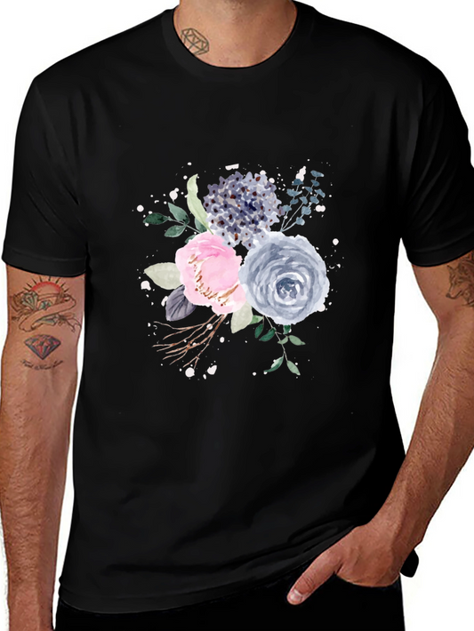 Floral T-Shirt: Watercolor Flower Bouquet