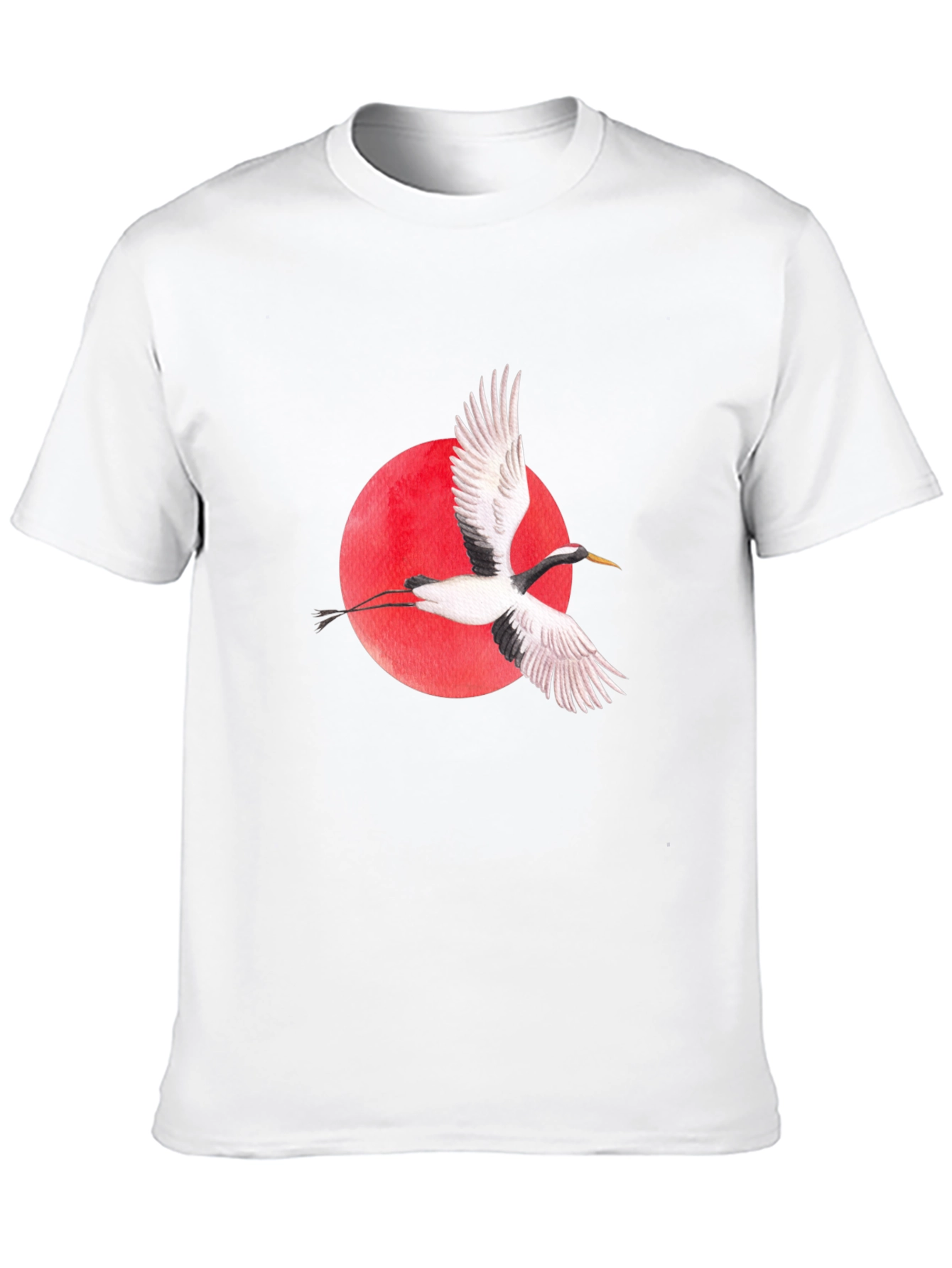 Crane & Red Sun Black T-Shirt