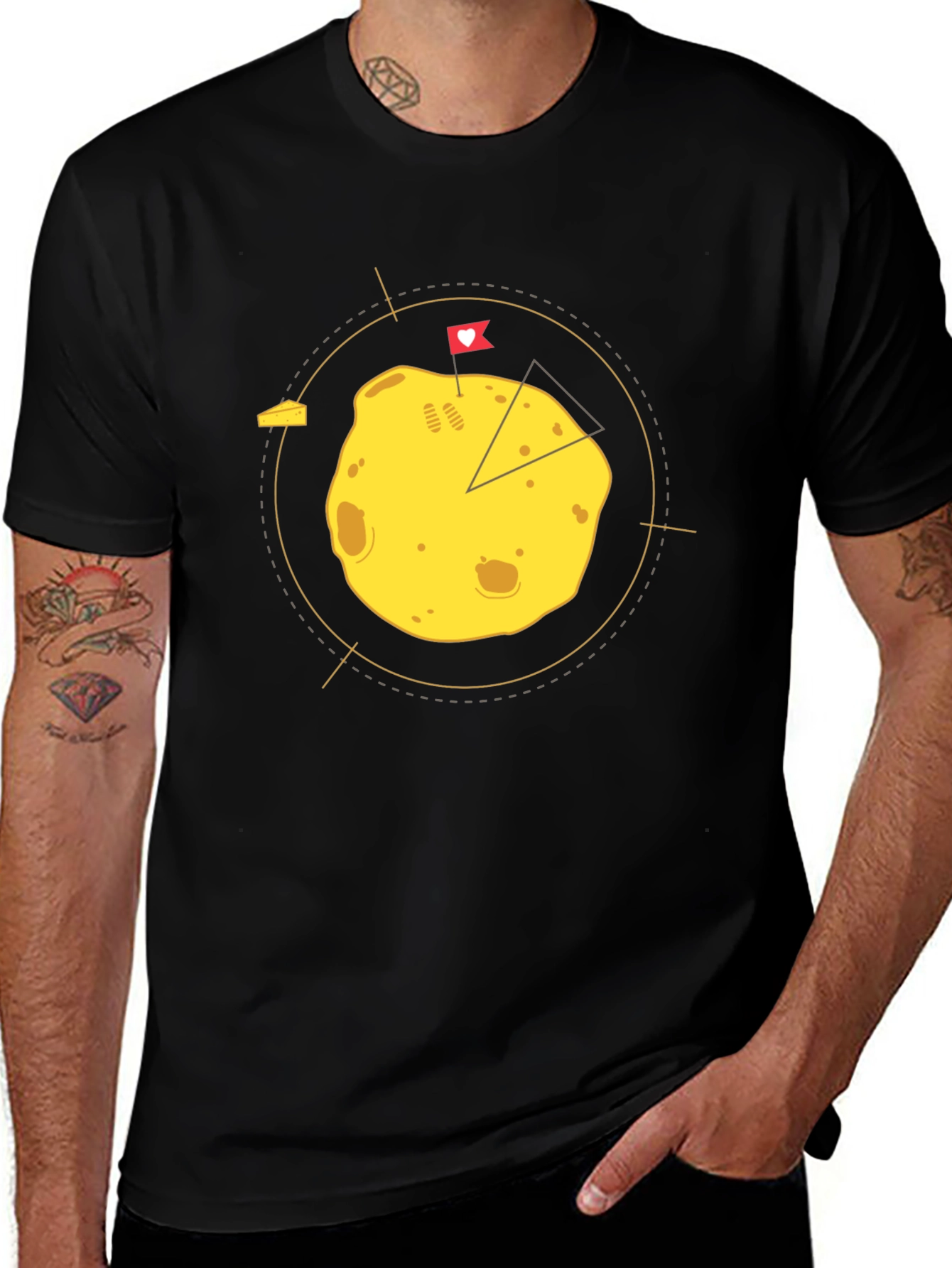 Funny Cheese Lover Graphic Tee - Black